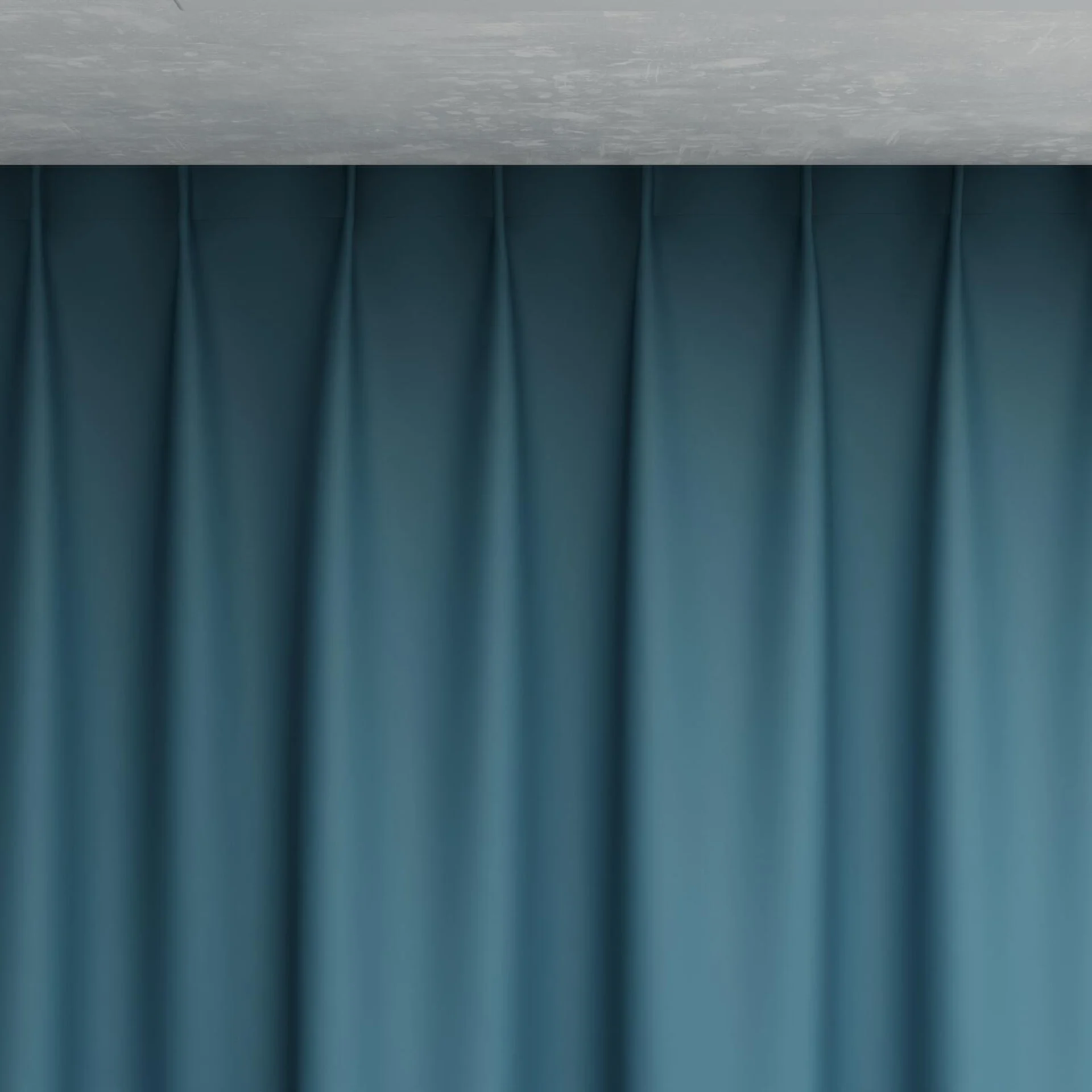 Top view of Ultra Dim Teal, pinch pleat