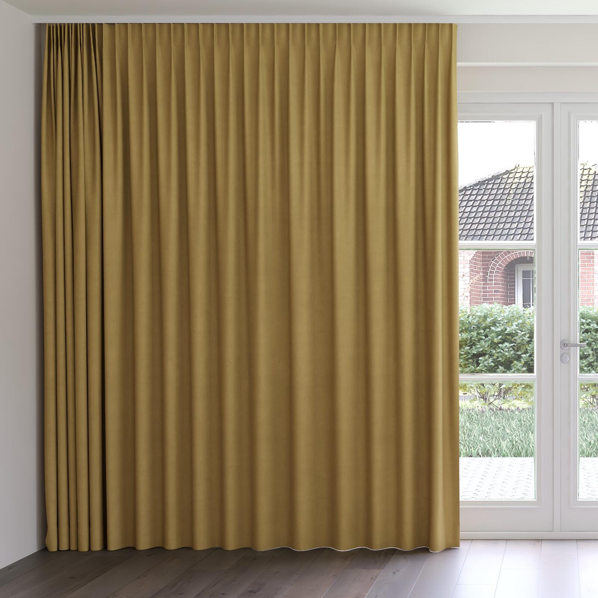 Front view of Lech Bamboo, on curtain rail