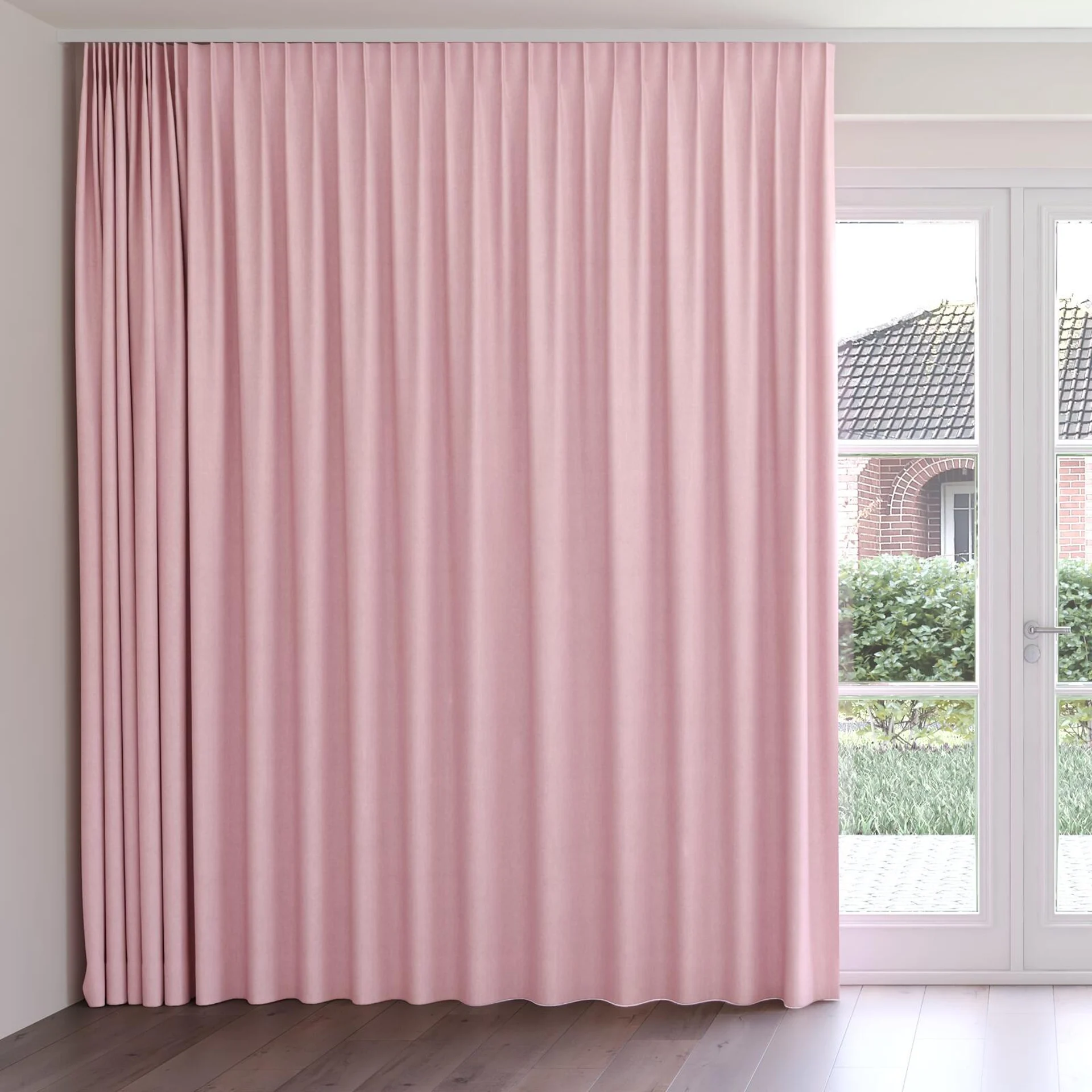 Front view of Rover Blossom, on curtain rail