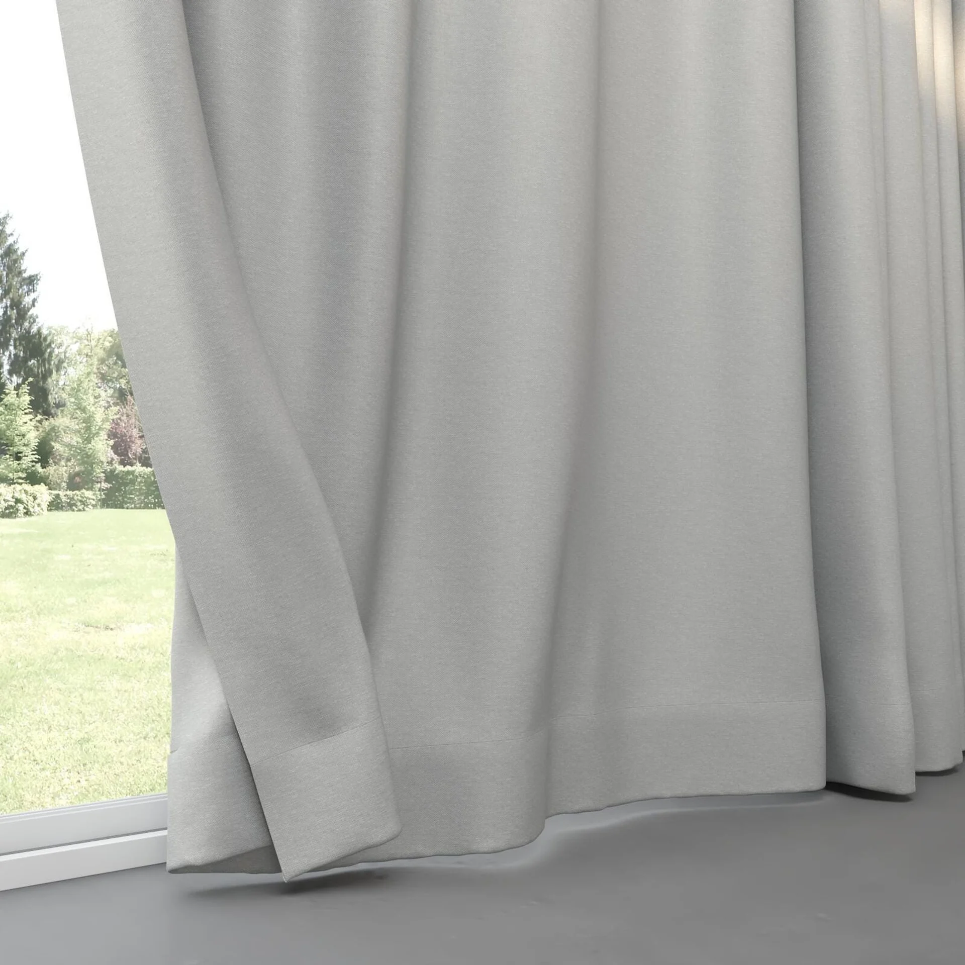 Bottom view of Duede Smoke, pinch pleat