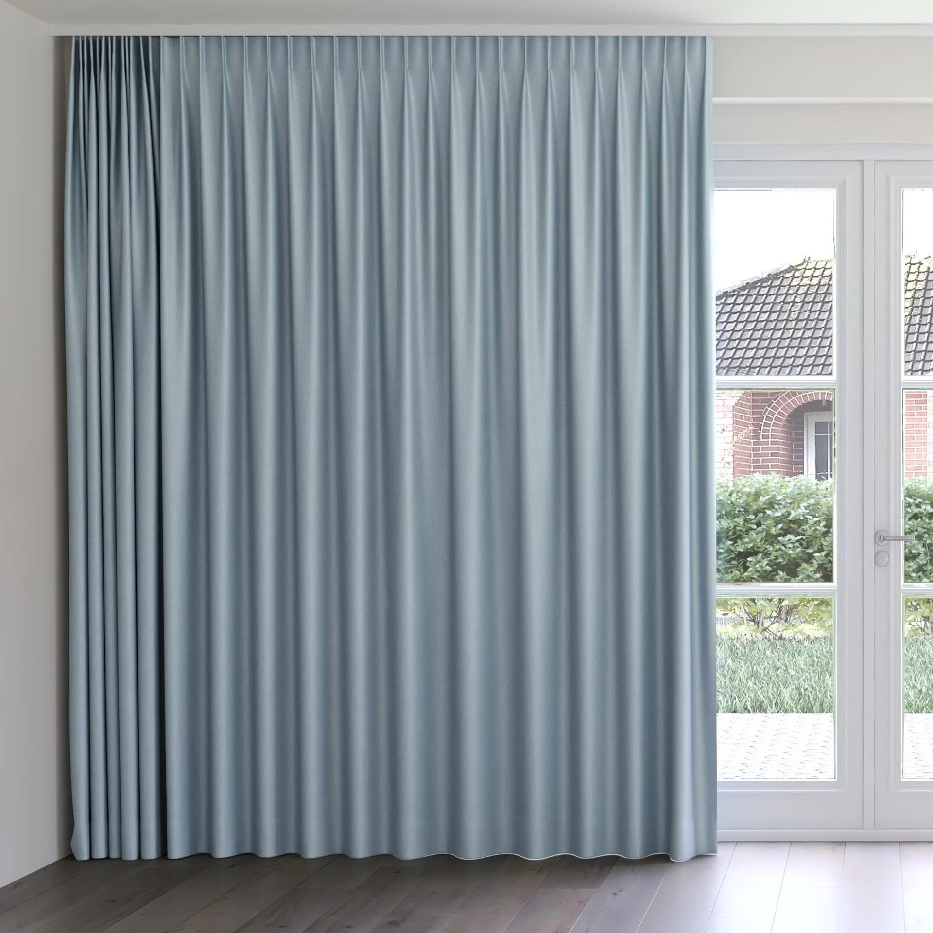 Front view of Jupiter Sky, on curtain rail