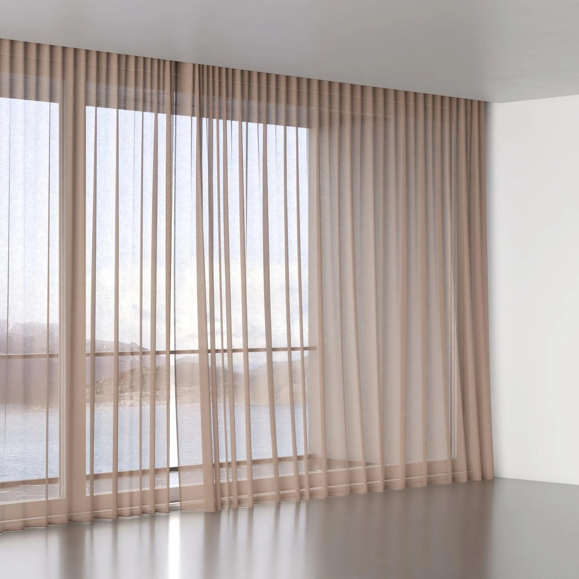 Full view of Kanji Blush, wave pleat