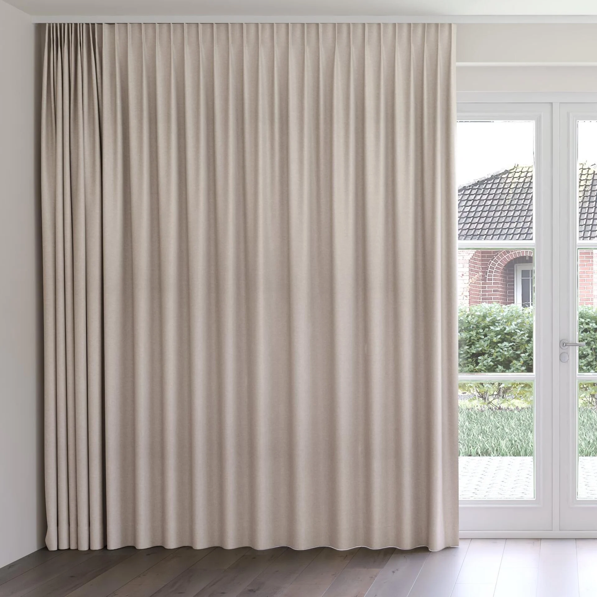 Front view of Goa Shadow, on curtain rail