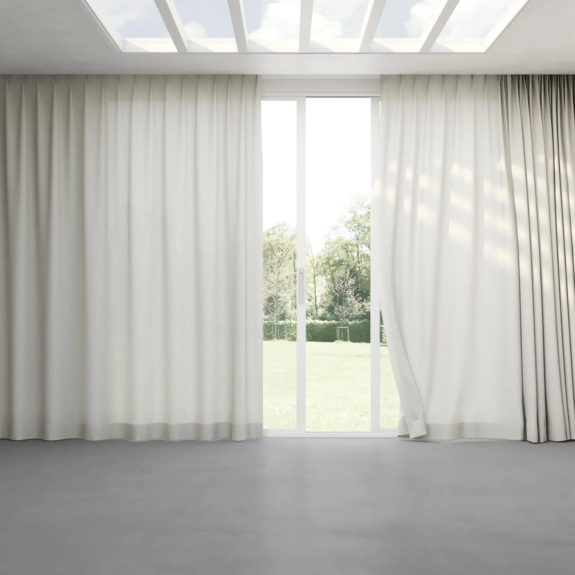 Full view of Envoy 2 Vapour 320cm, pinch pleat