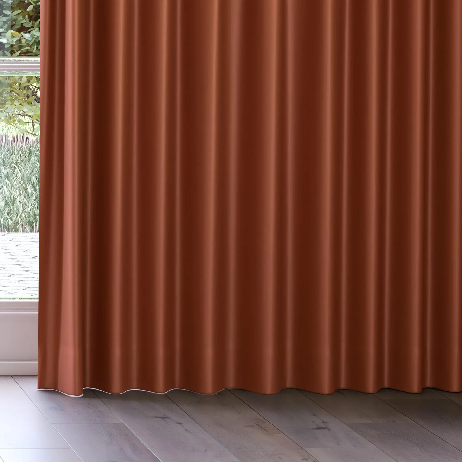 Bottom view of Sleek Fox, on curtain rail