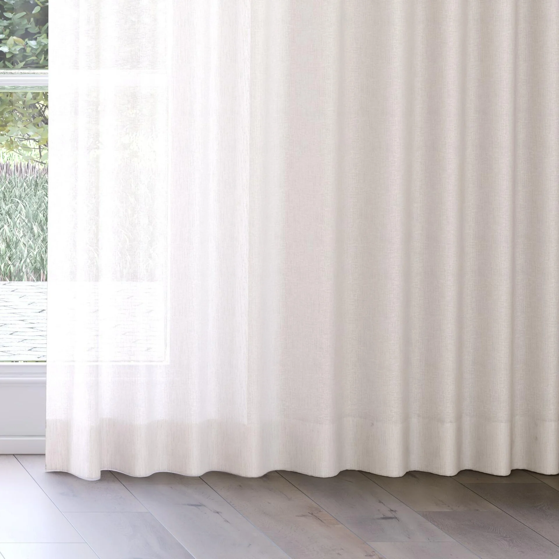 Bottom view of Shoji Sand, on curtain rail
