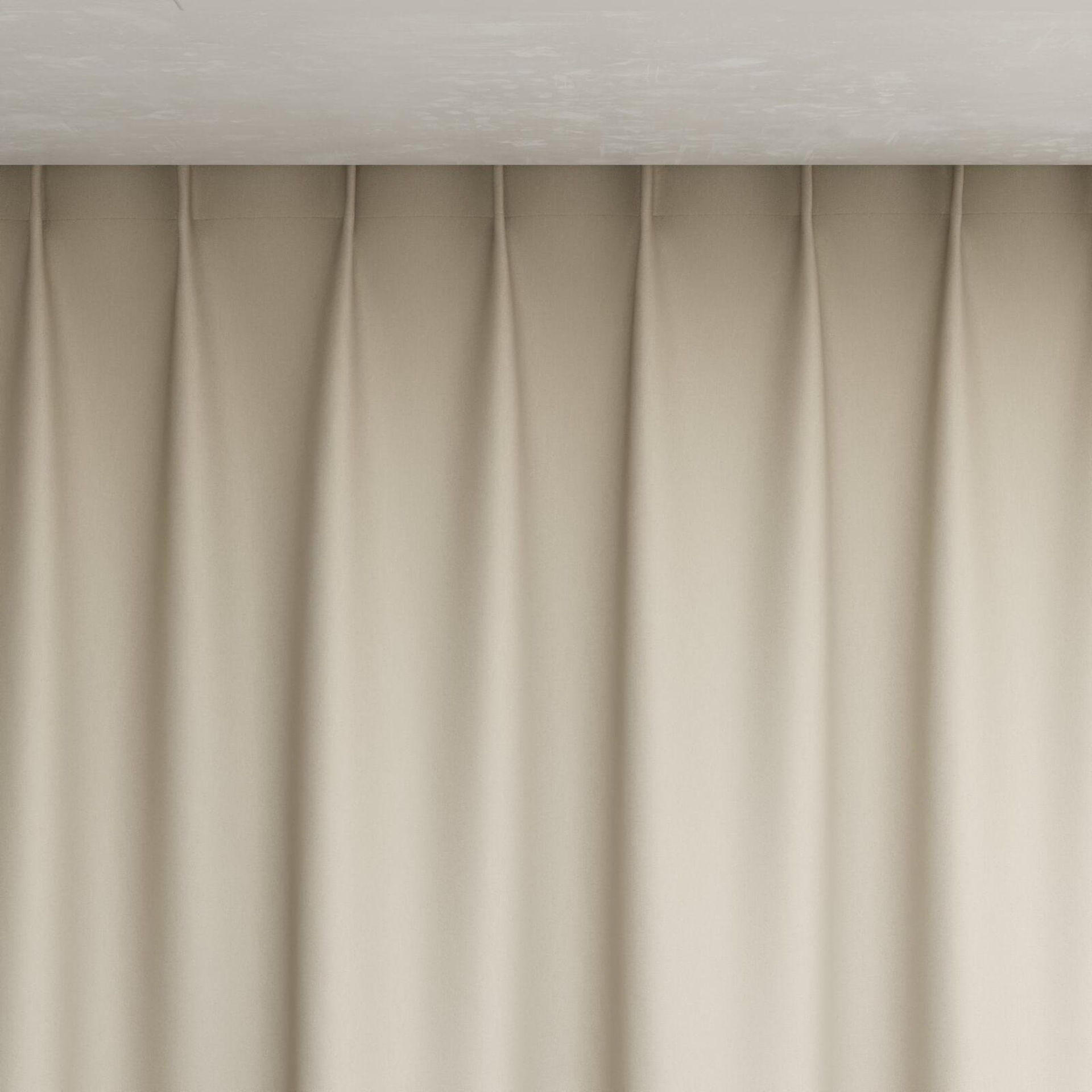 Top view of Woolskin Greige, pinch pleat