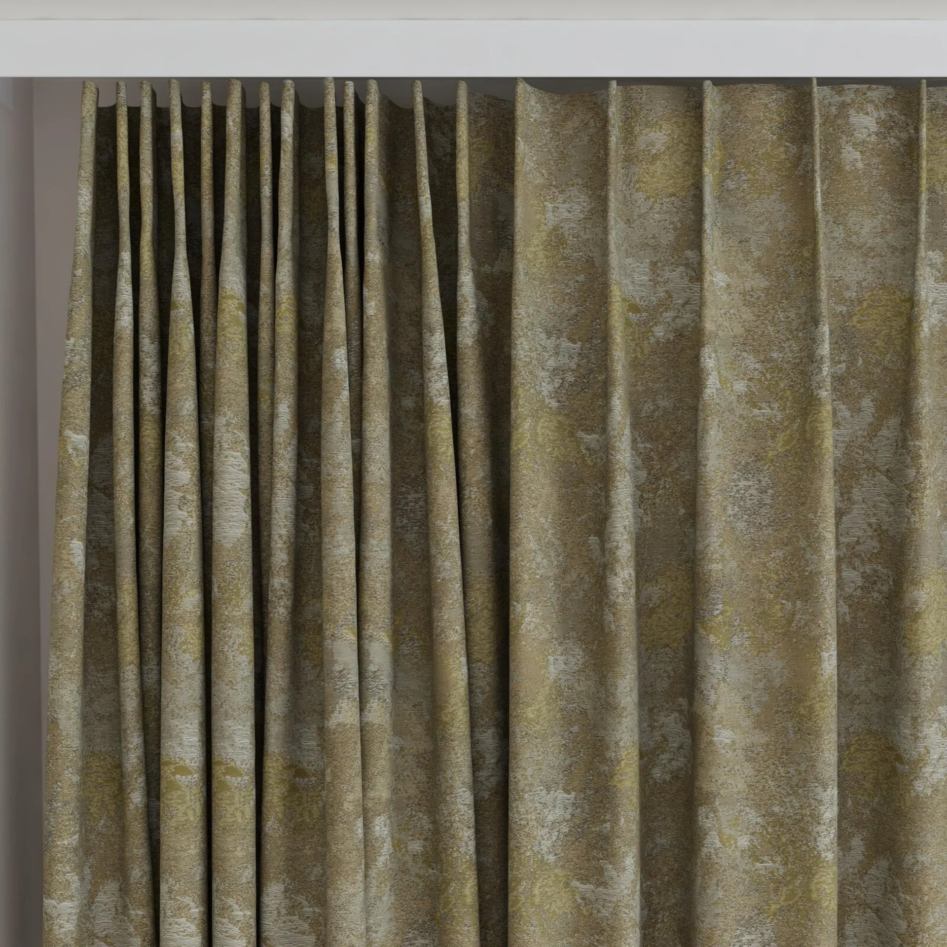 Top view of Joyce Camouflage, on curtain rail
