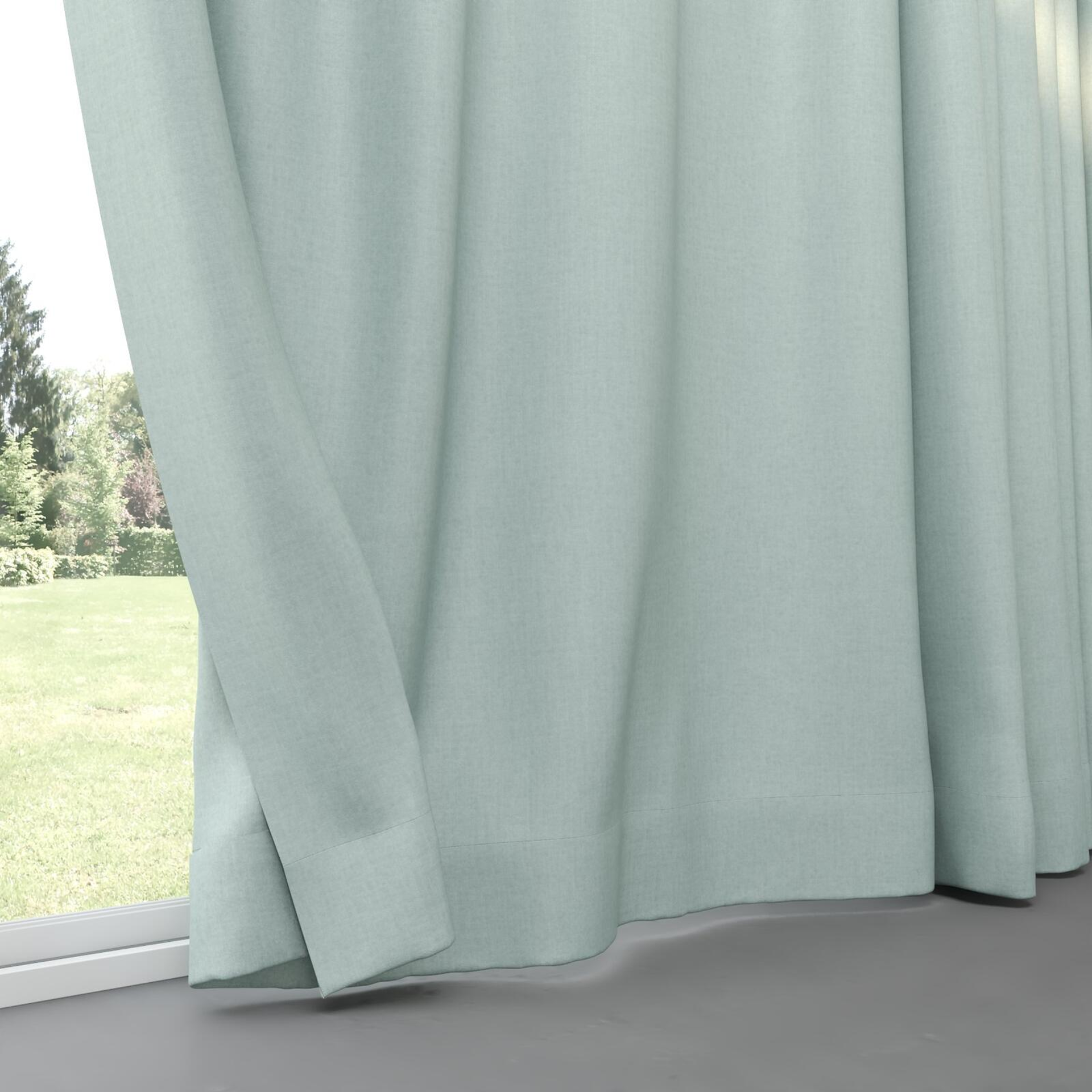 Bottom view of Cushy Sky, pinch pleat