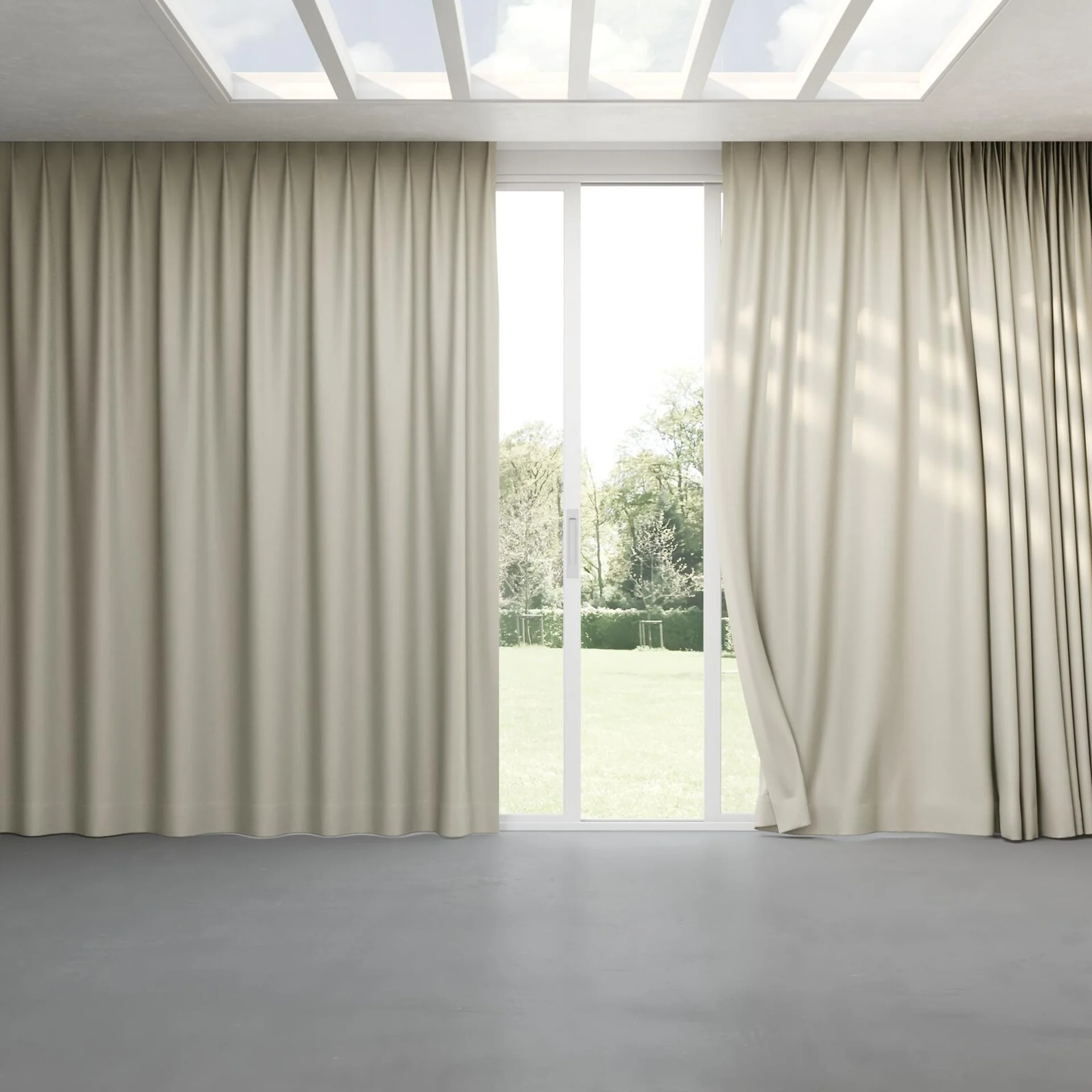 Full view of Grove Sesame, pinch pleat