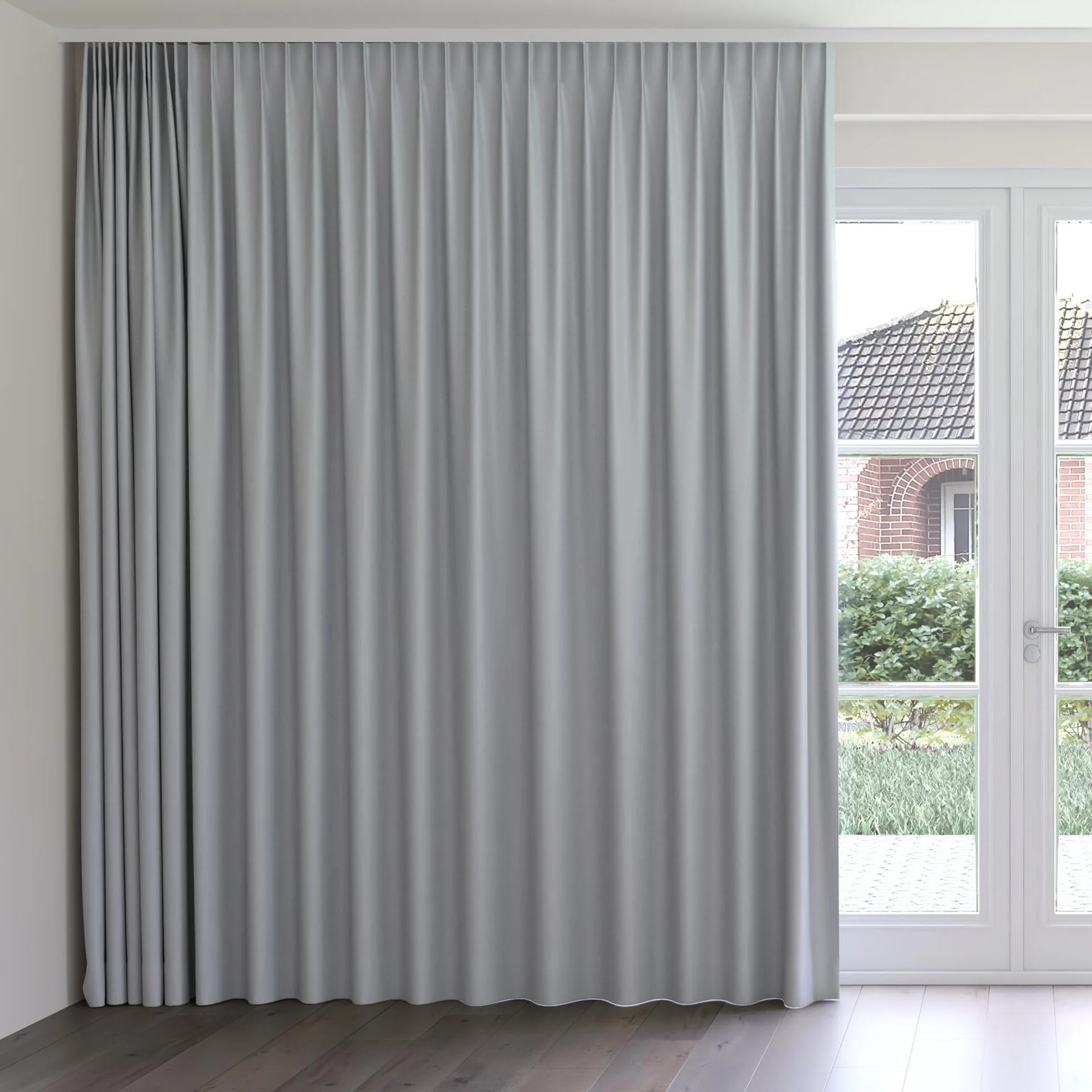 Front view of Urban Zinc, on curtain rail