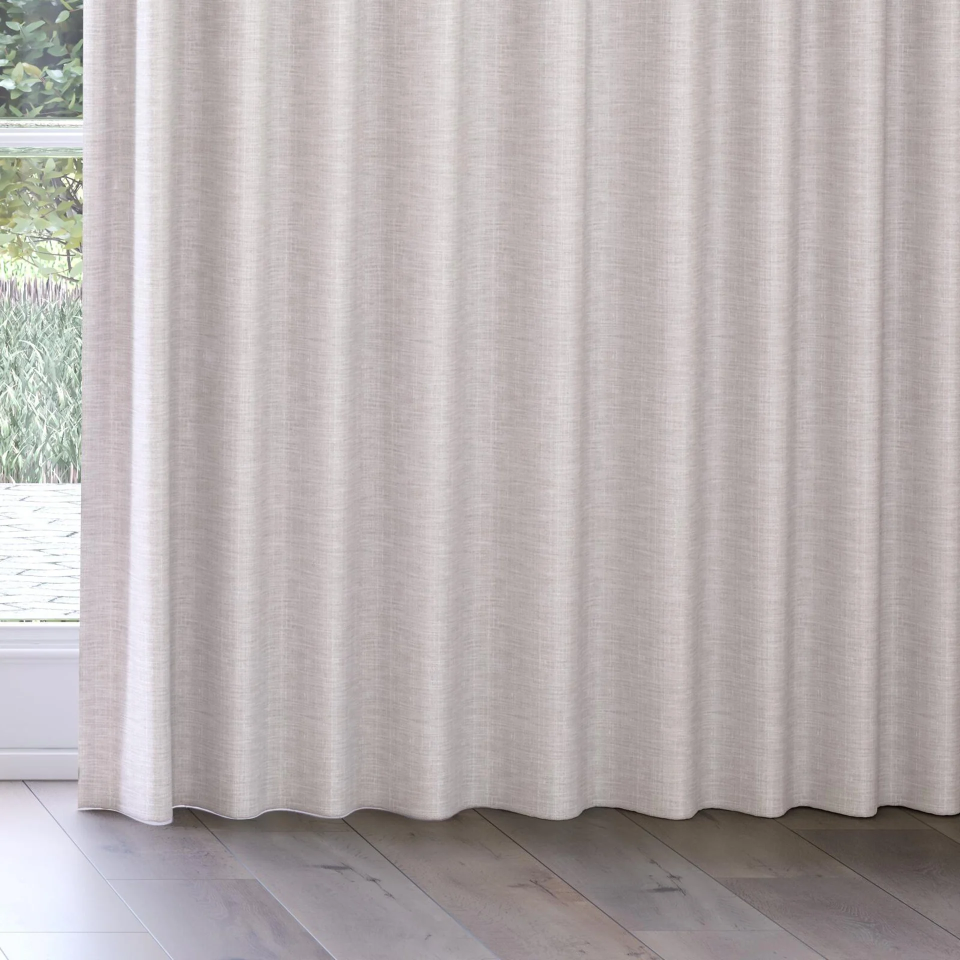 Bottom view of Iconic Birch, on curtain rail