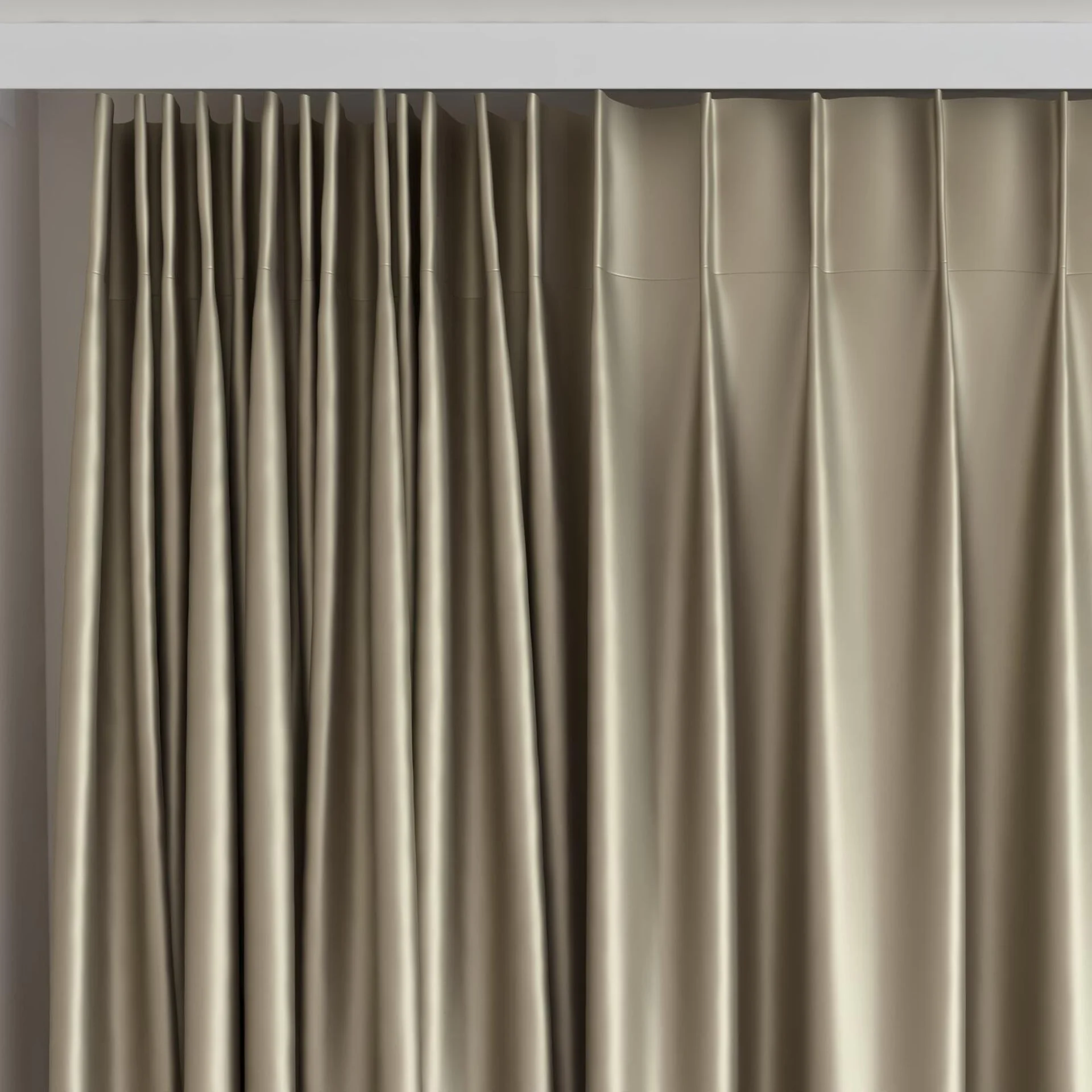 Top view of North Face Seagrass, on curtain rail