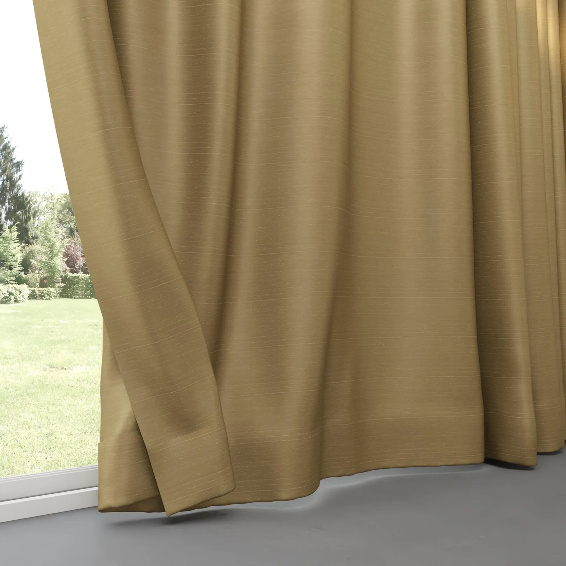 Bottom view of Silky Bronze, pinch pleat