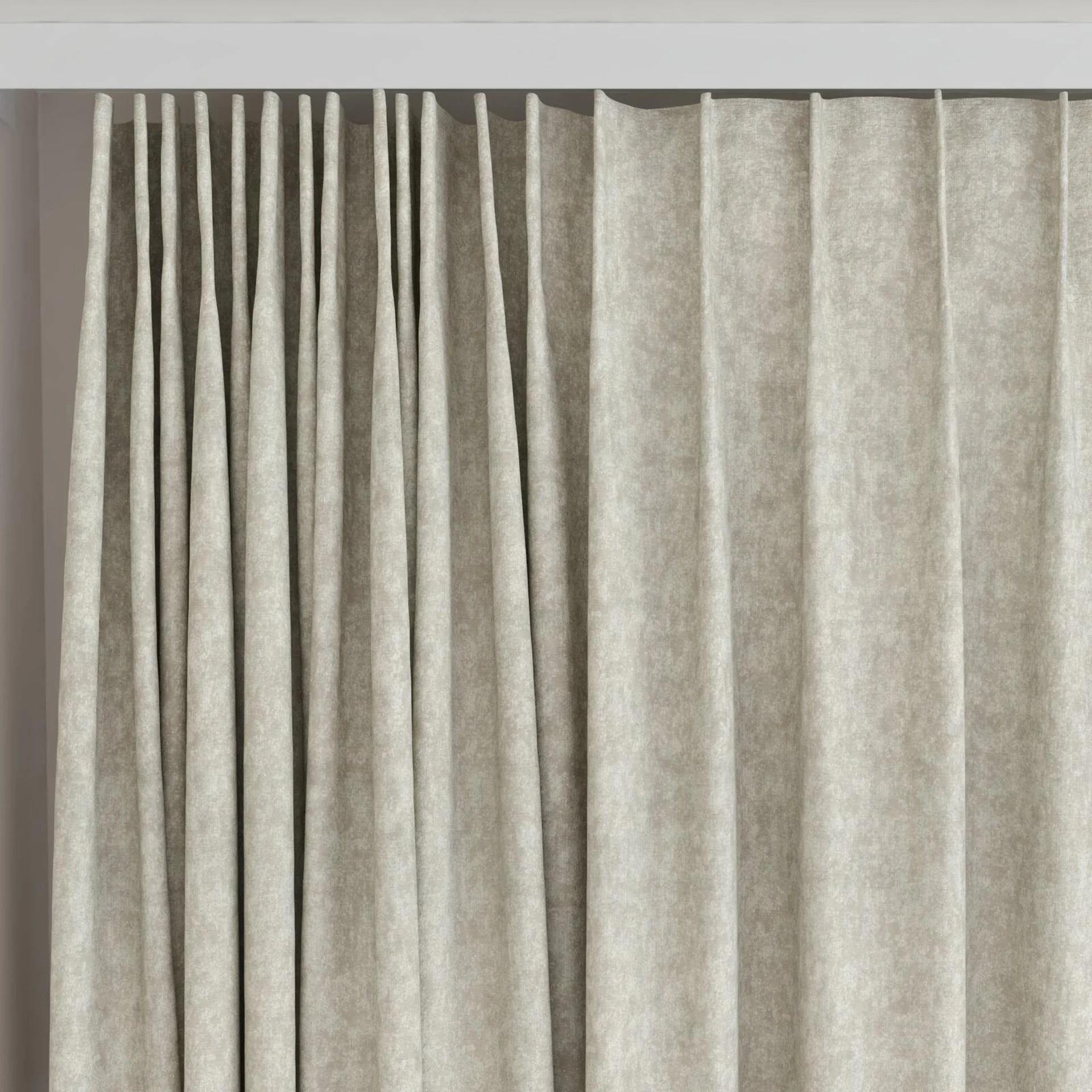 Top view of Renaissance Fossil, on curtain rail