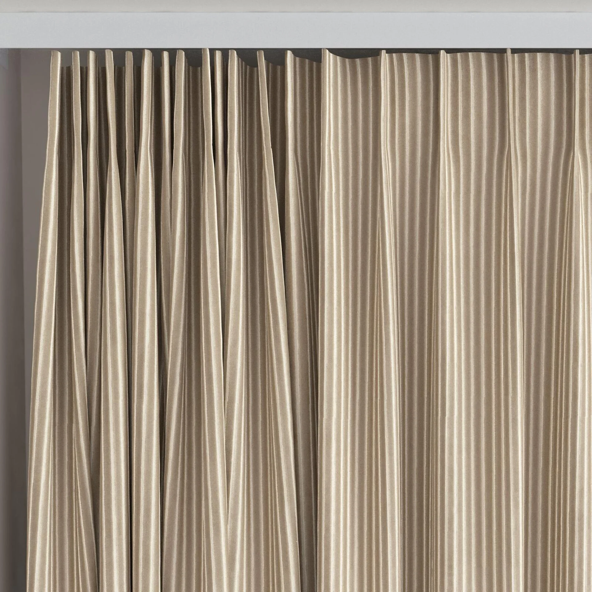 Top view of Embrace Doe, on curtain rail