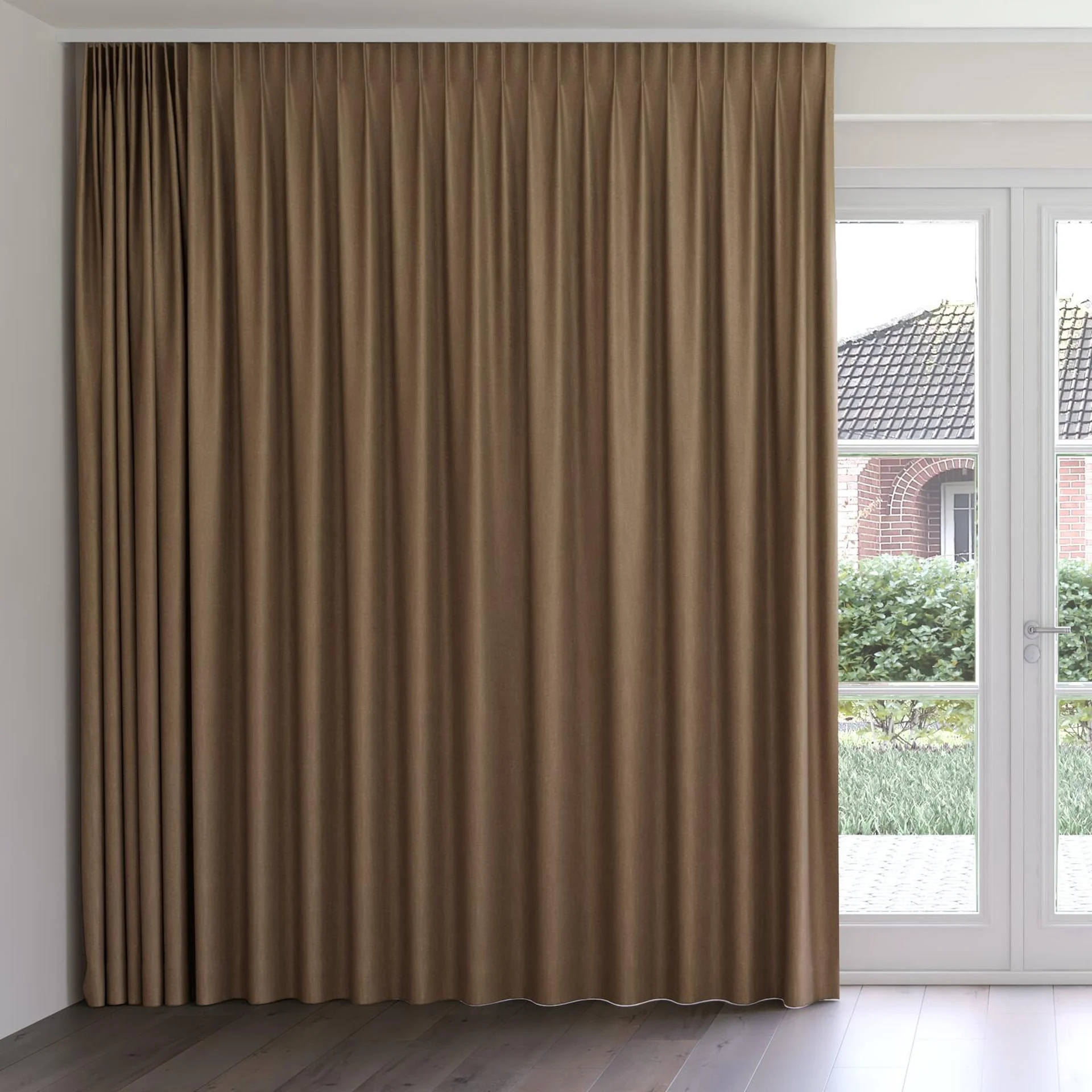 Front view of Kidglove Beaver, on curtain rail