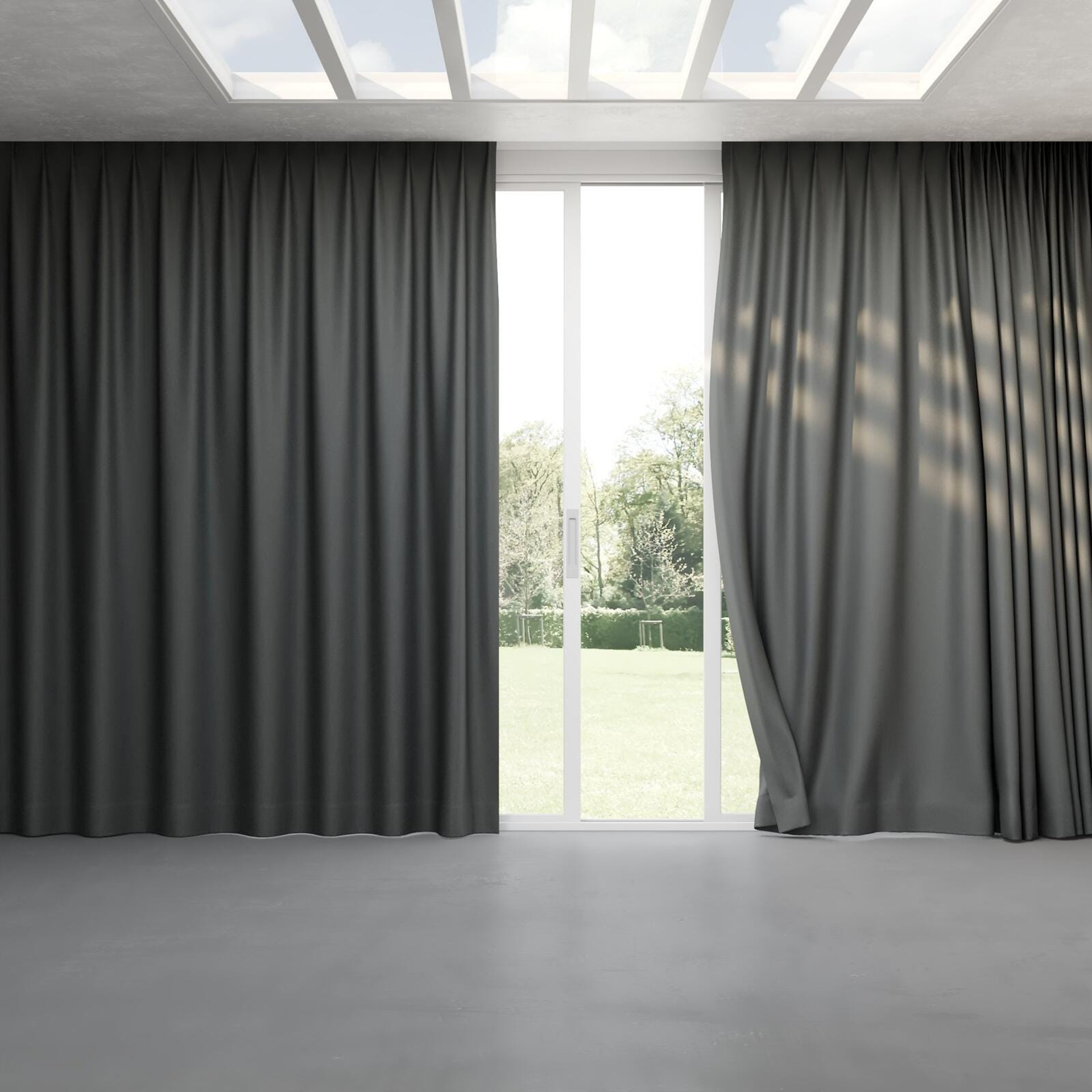 Full view of Eternal Smoke, pinch pleat