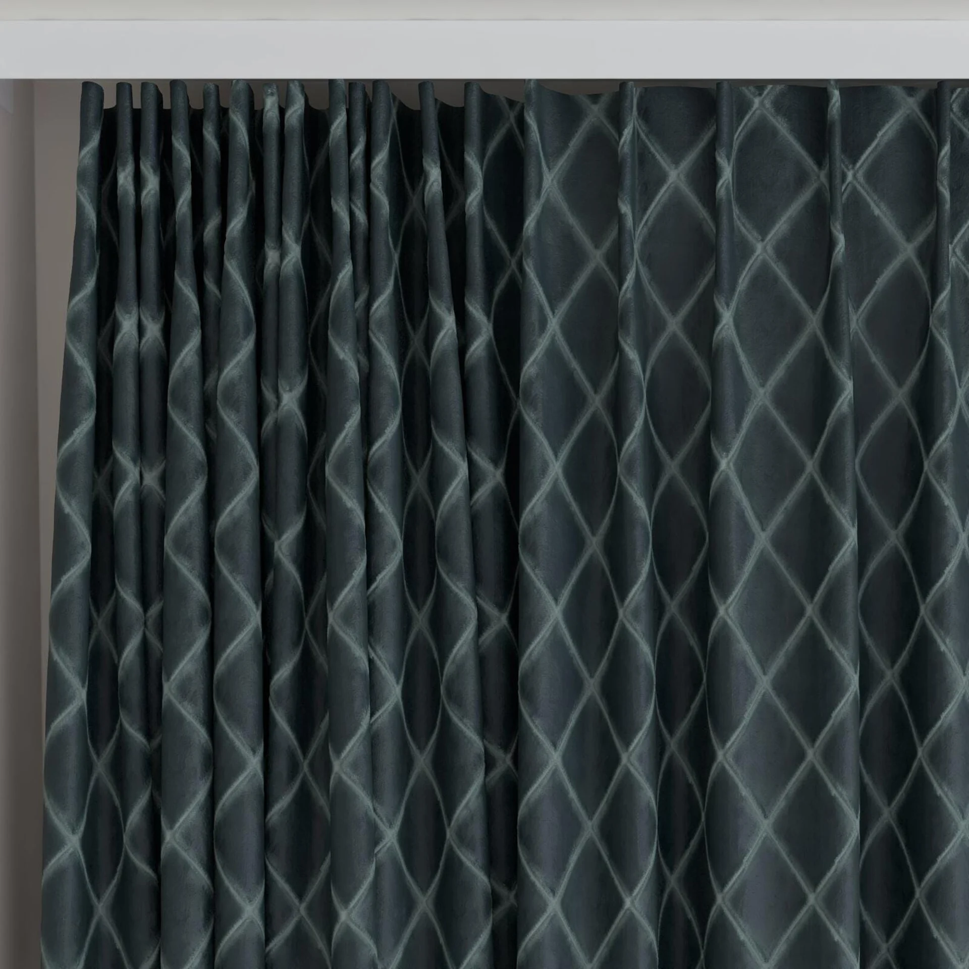 Top view of Pantheon Jasper, on curtain rail