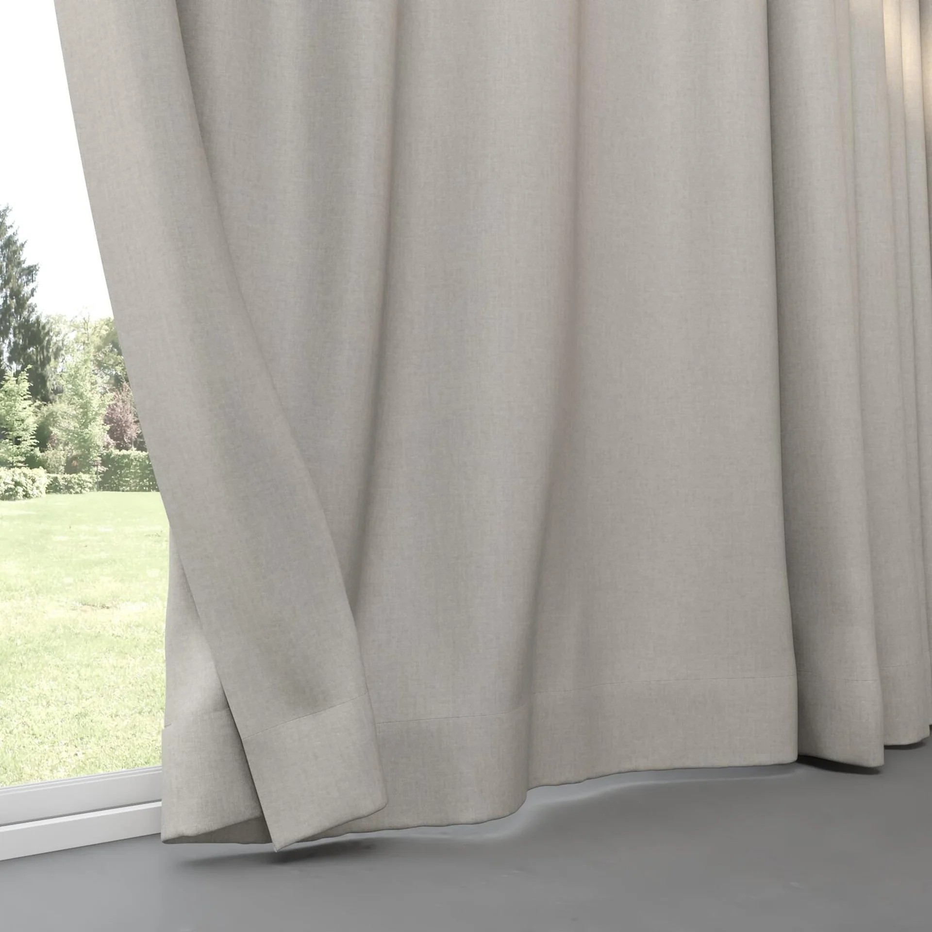 Bottom view of Cushy Aluminium, pinch pleat