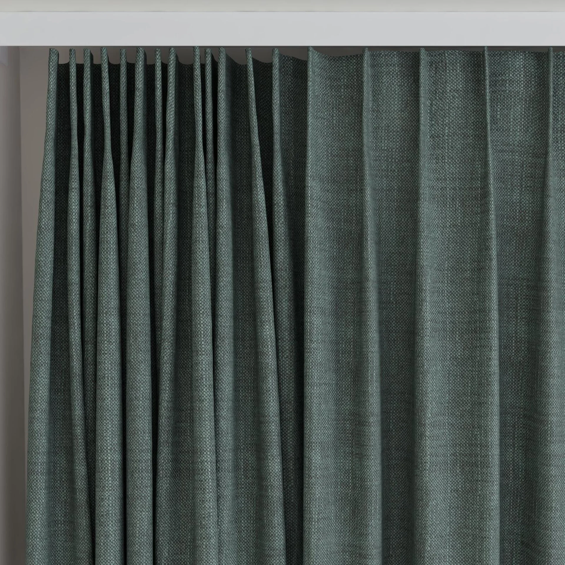 Top view of Planet Spruce, on curtain rail