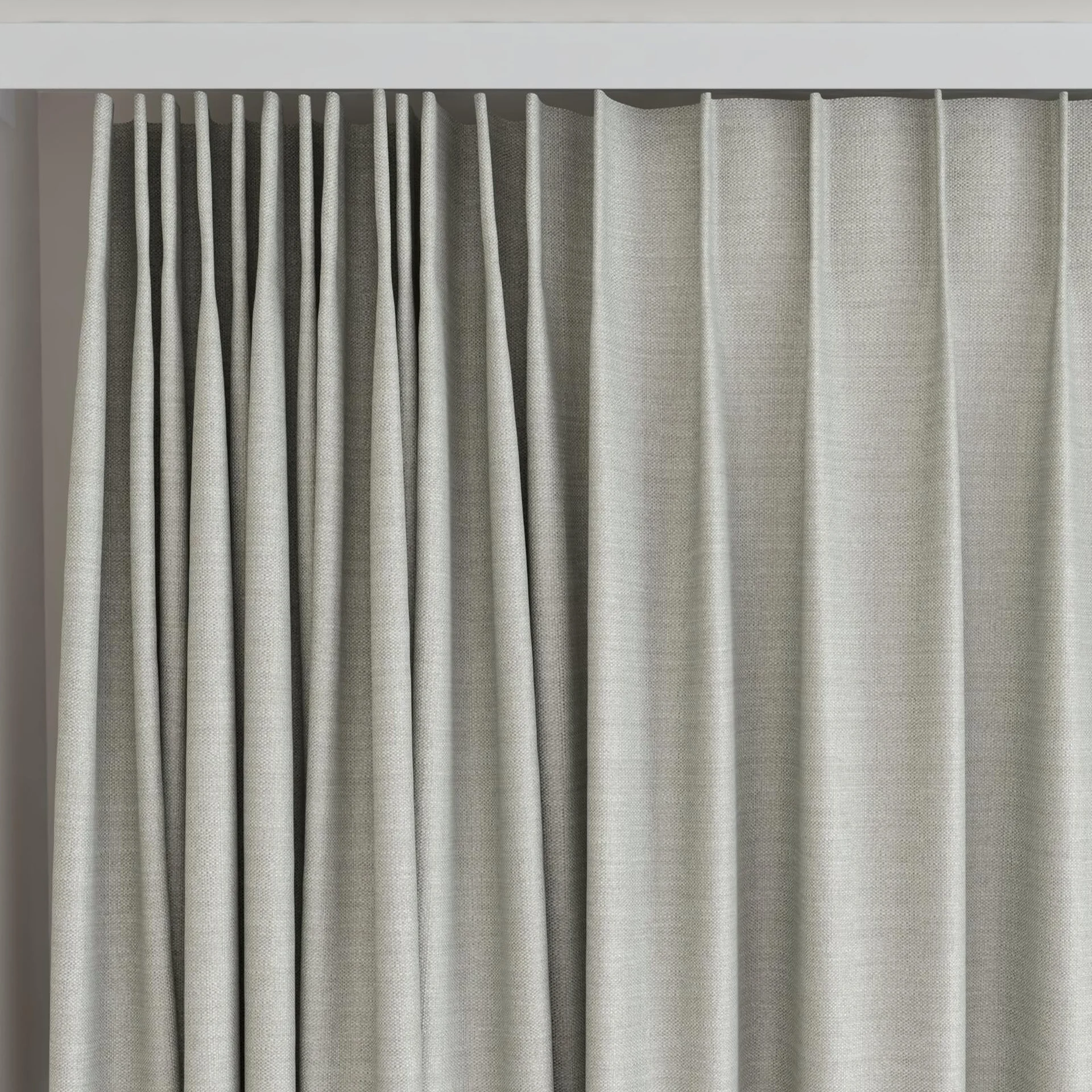 Top view of Linex Stucco, on curtain rail