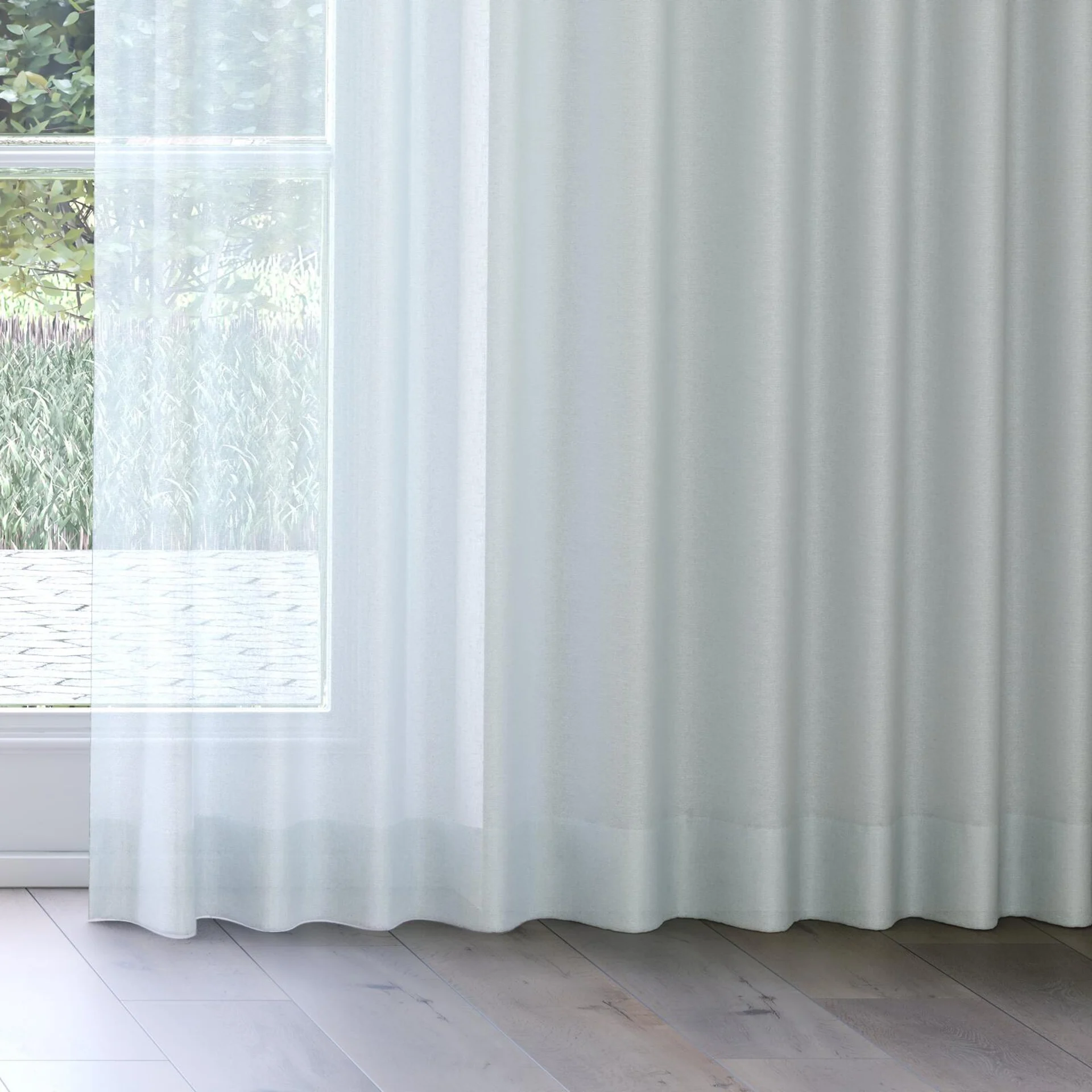 Bottom view of Alcova Sky, on curtain rail