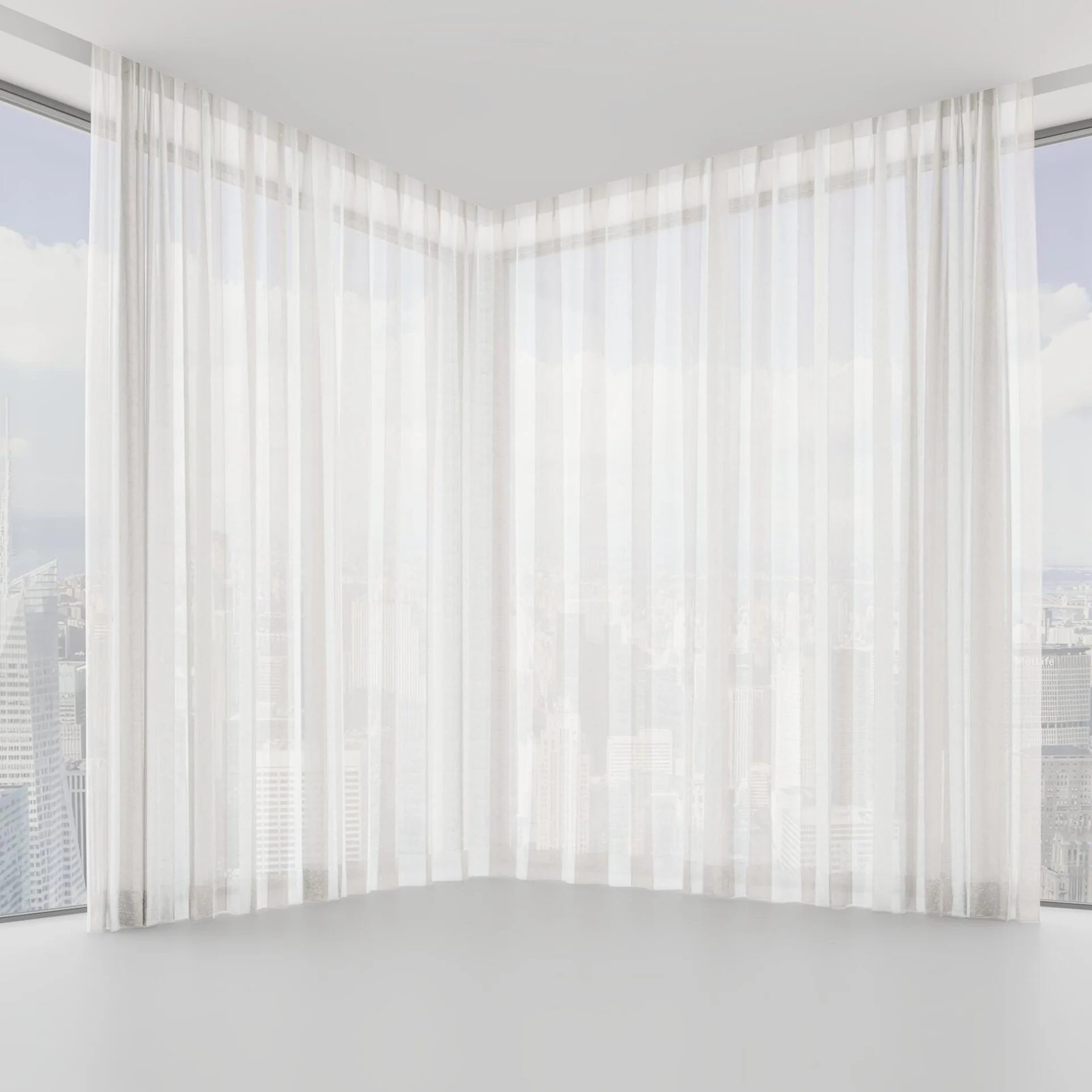 Front view of Kyoto Stripe Linen, on hidden rail
