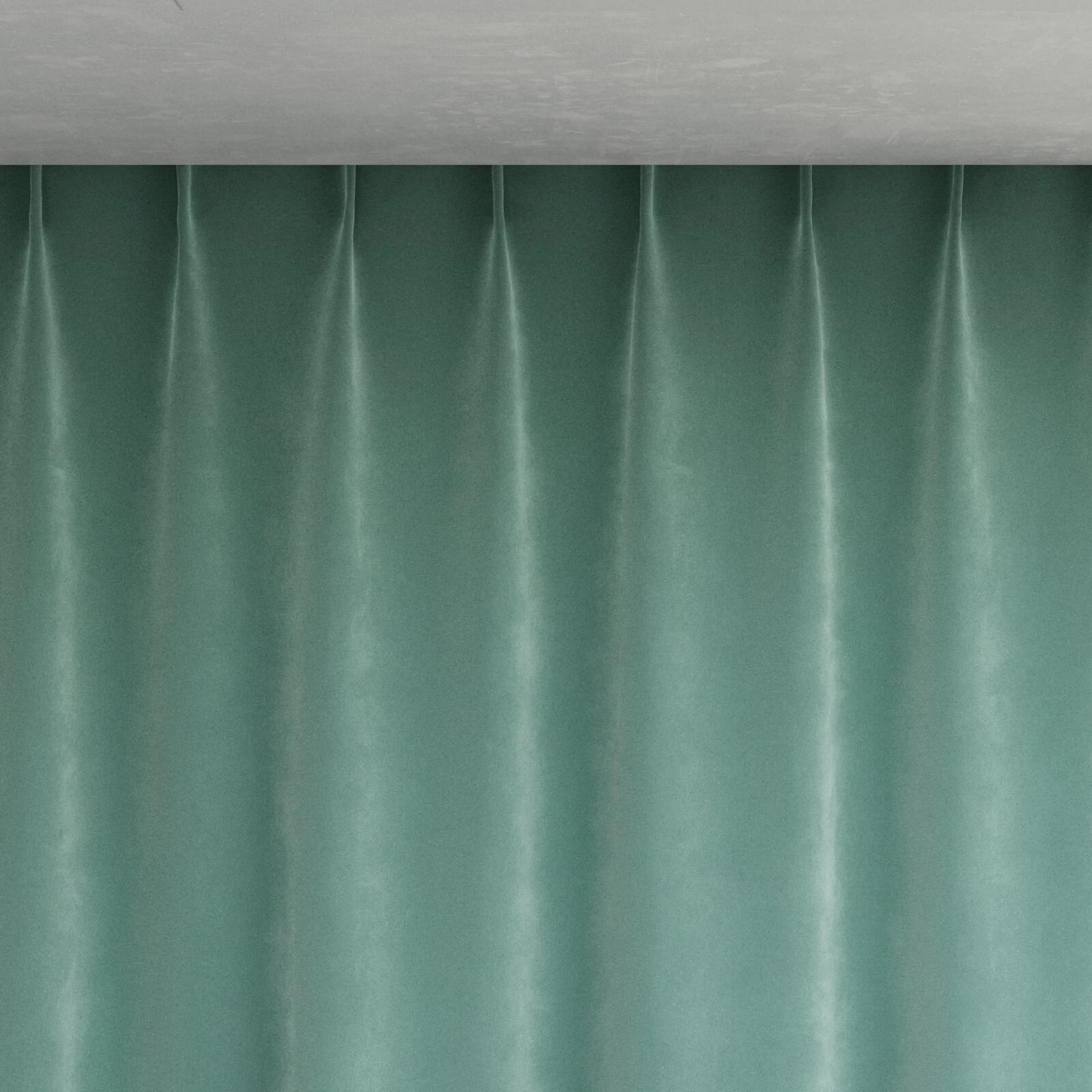Top view of Lux Velvet Mint 8803, pinch pleat