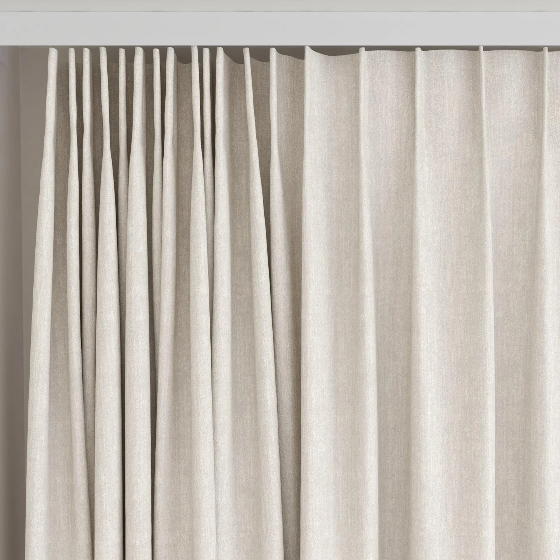 Top view of Effortless Crystal, on curtain rail