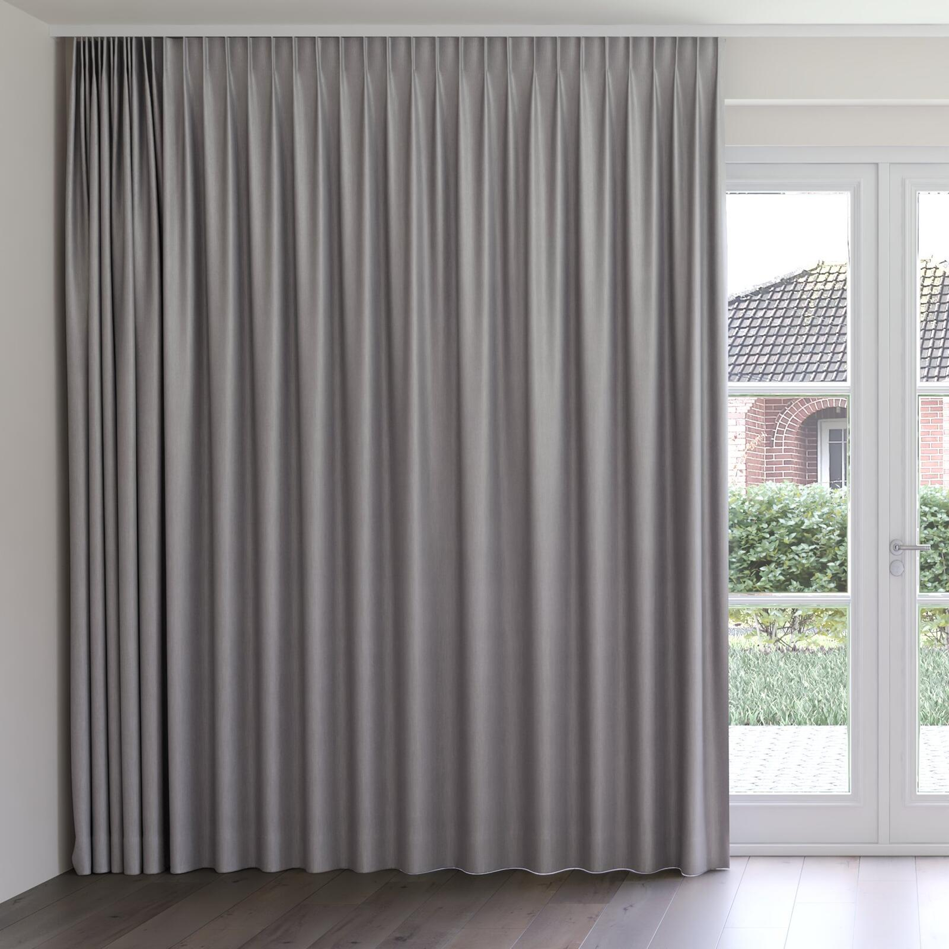 Front view of Hombre Limestone, on curtain rail