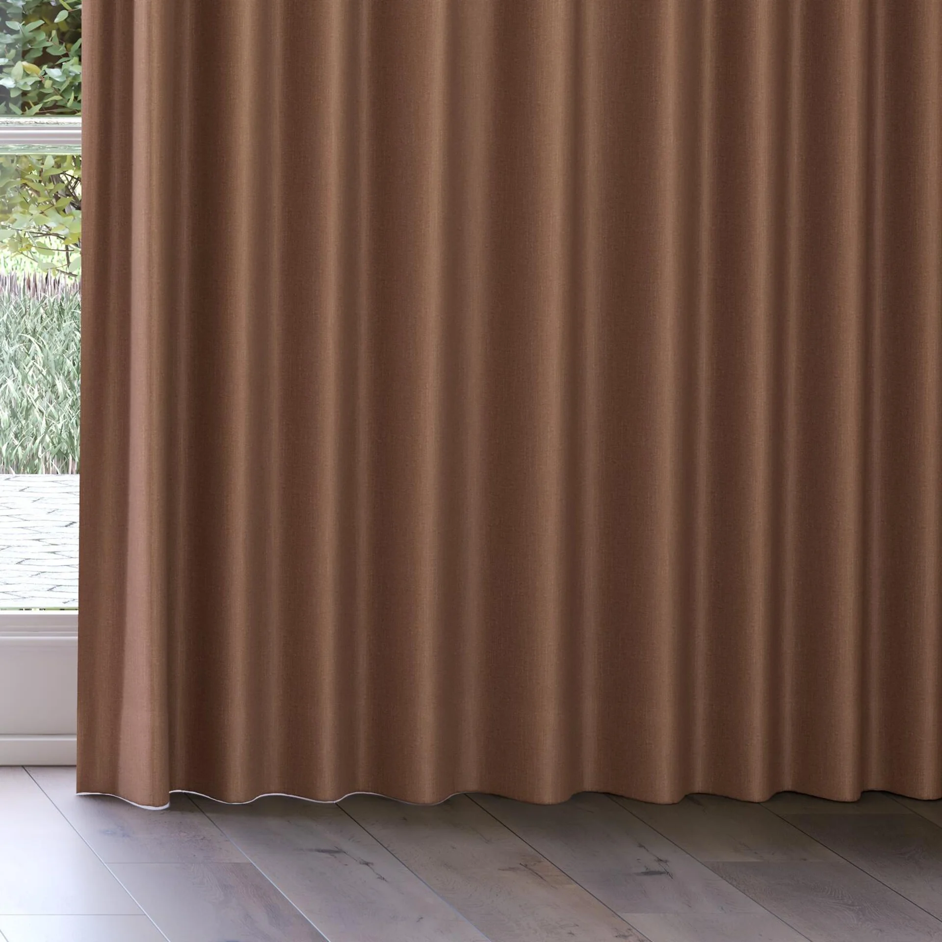 Bottom view of Excel Rustic, on curtain rail