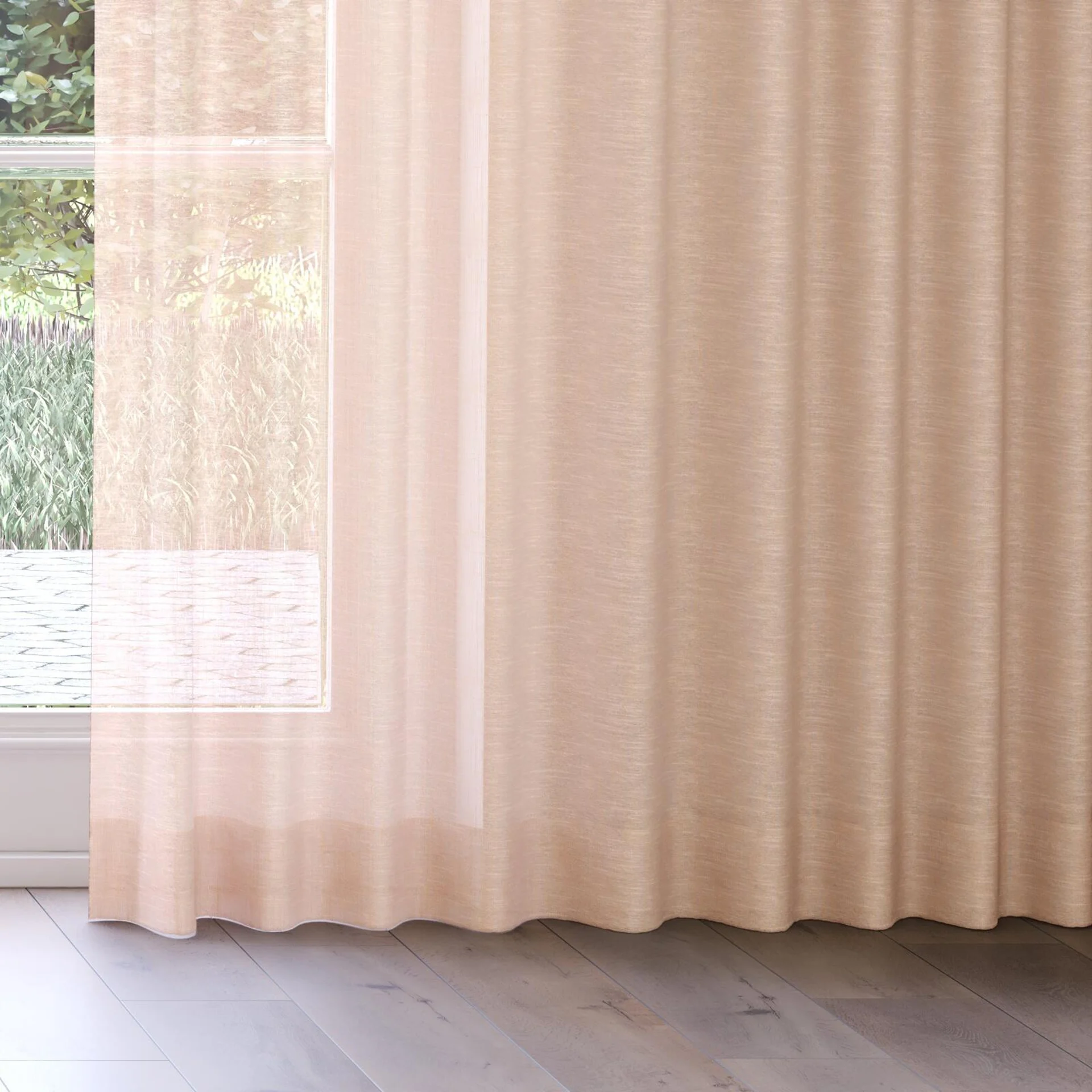 Bottom view of Angelic Melon, on curtain rail