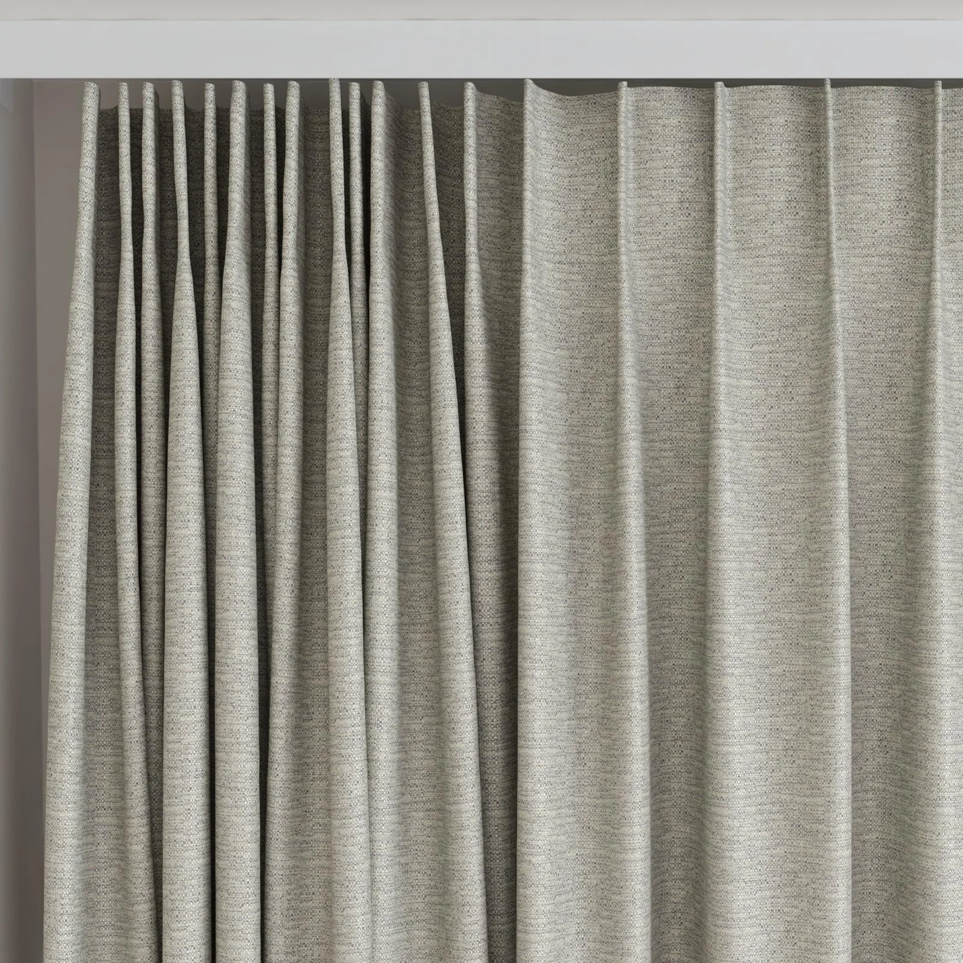 Top view of Bravo Pebble, on curtain rail