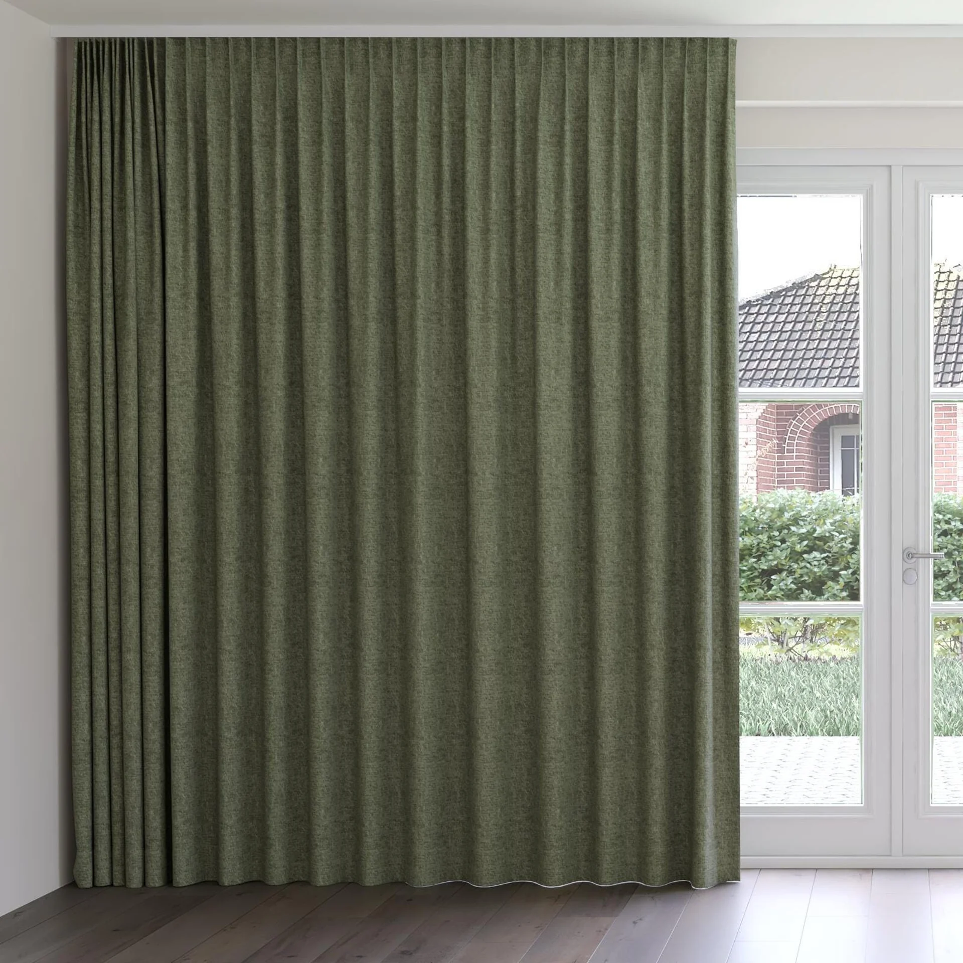Front view of Earthwild Camouflage, on curtain rail