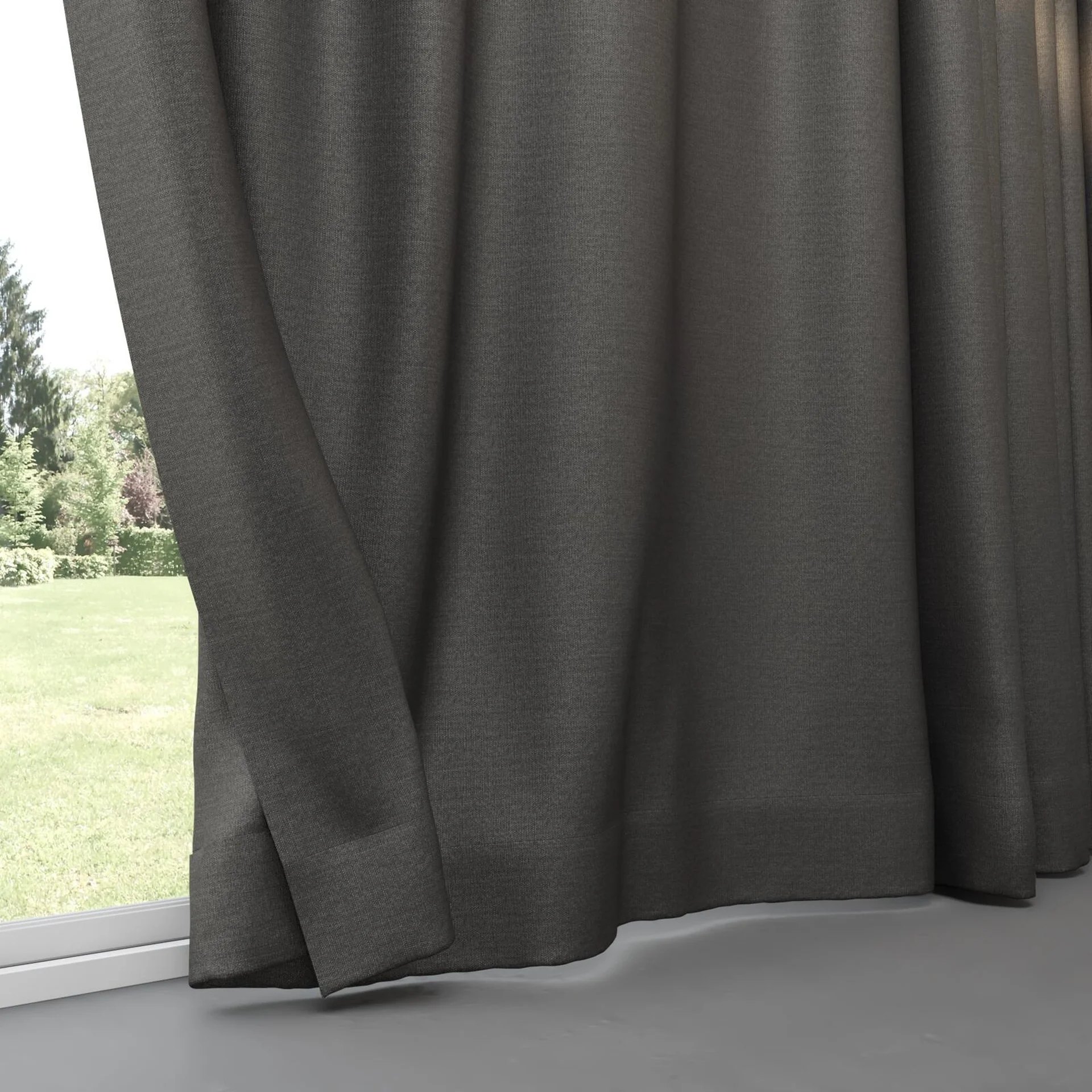 Bottom view of Linex Charcoal, pinch pleat