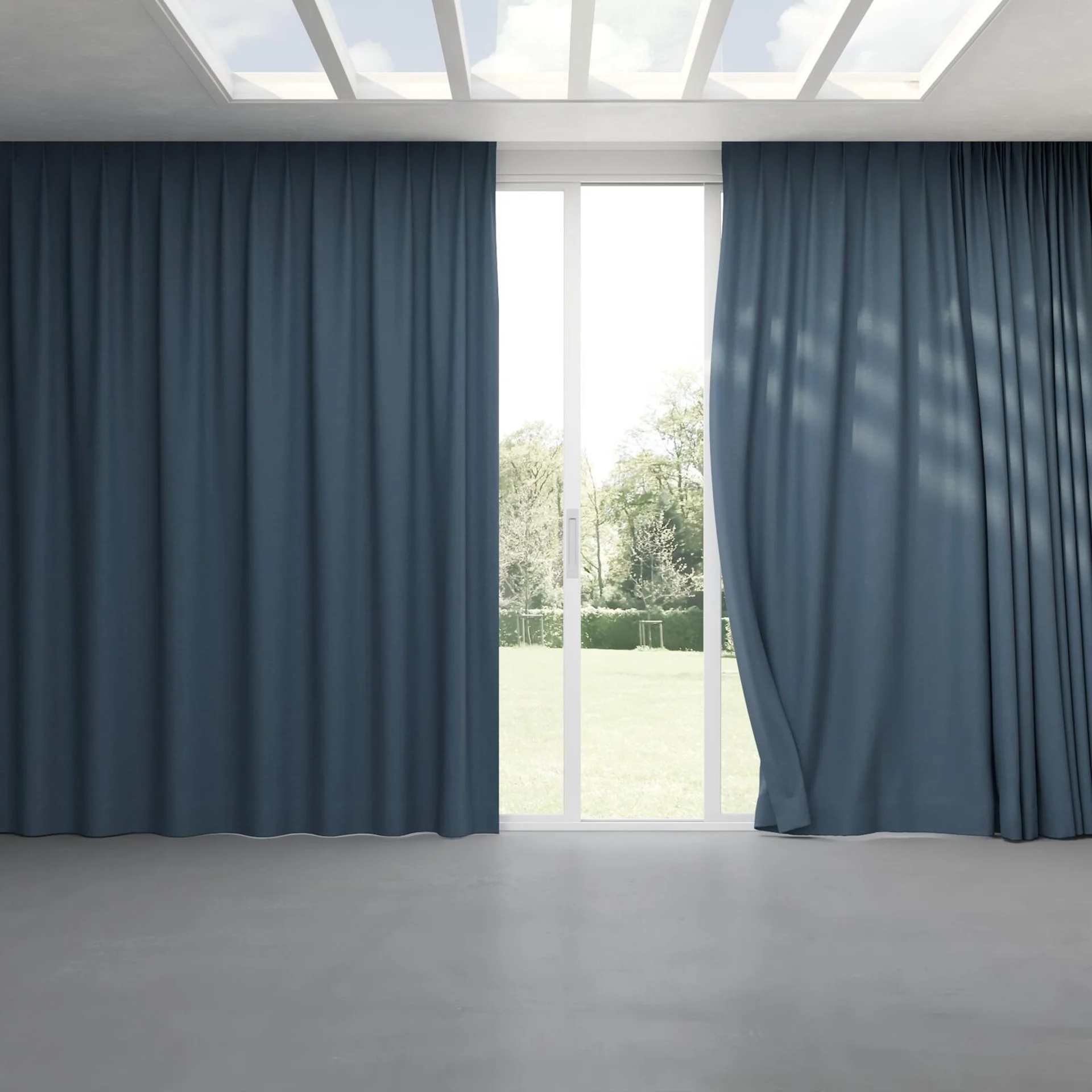 Full view of Colourwash Eco Stellar, pinch pleat