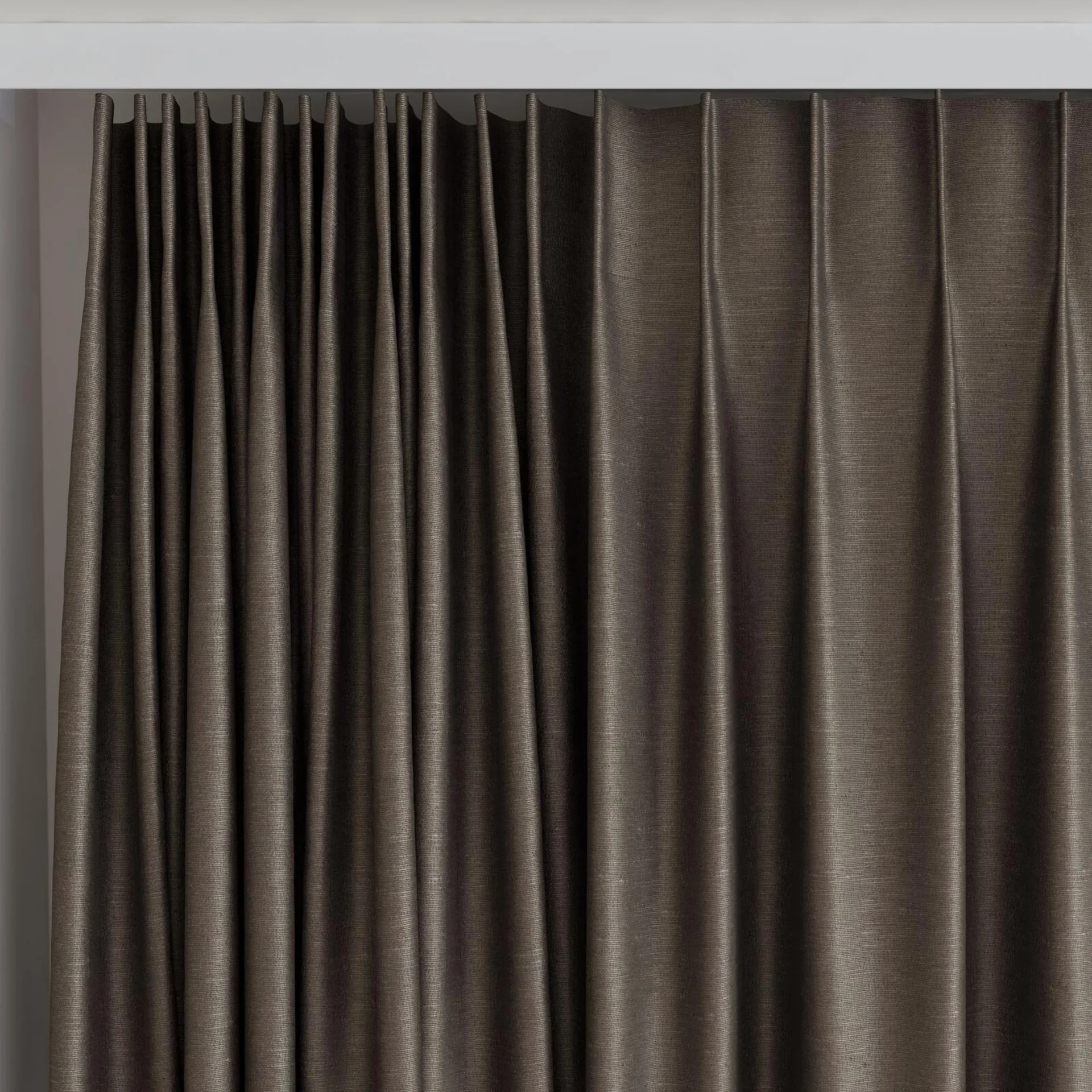 Top view of Provence Pinecone, on curtain rail