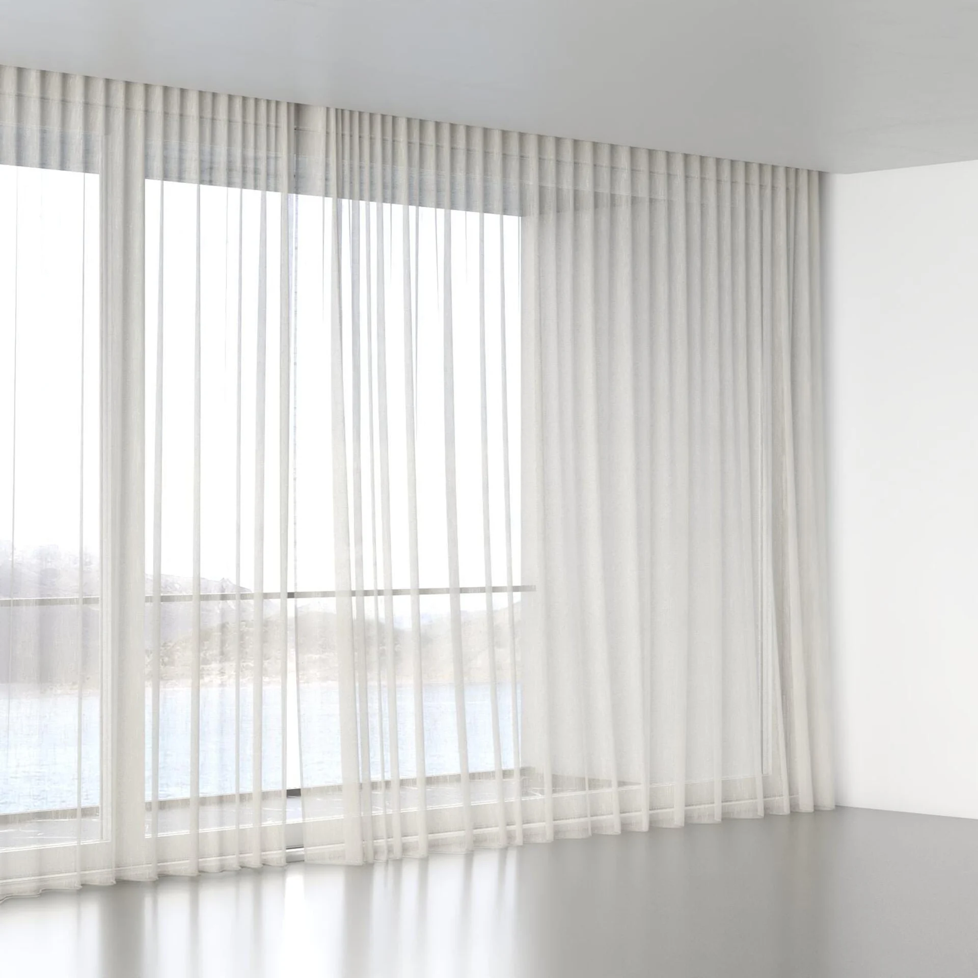 Full view of Rhythm Linen, wave pleat