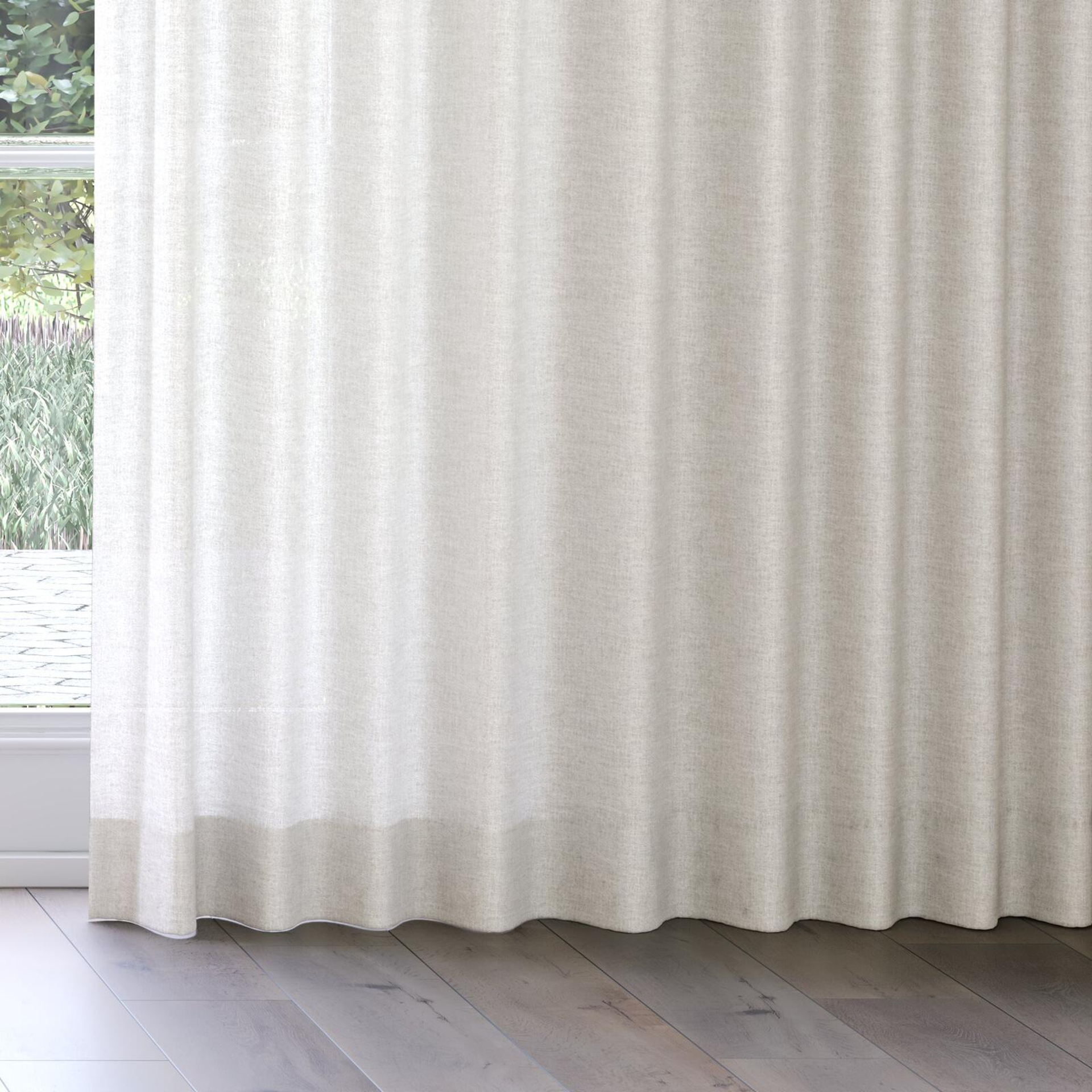 Bottom view of Motion Linen, on curtain rail