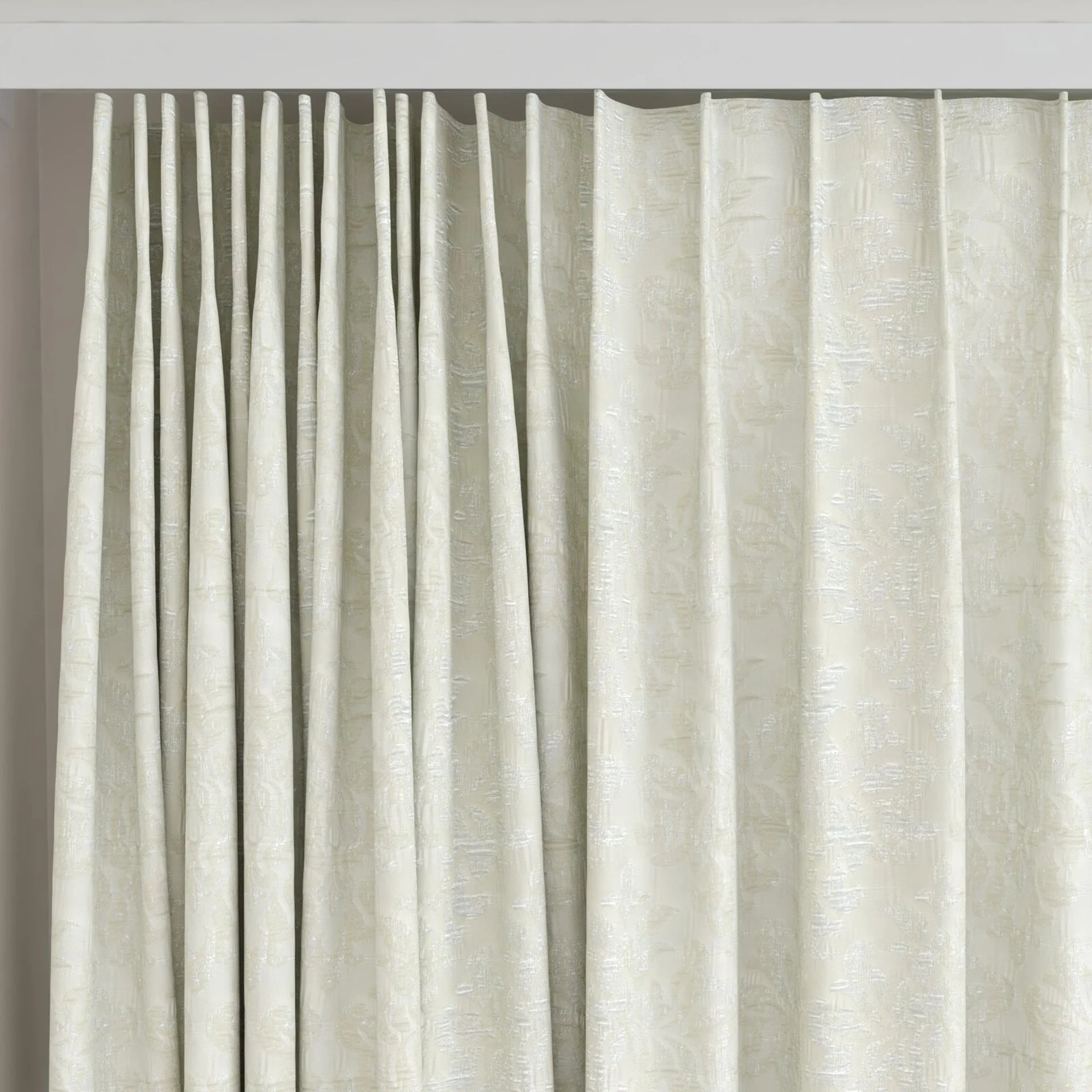 Top view of Objet Nougat, on curtain rail