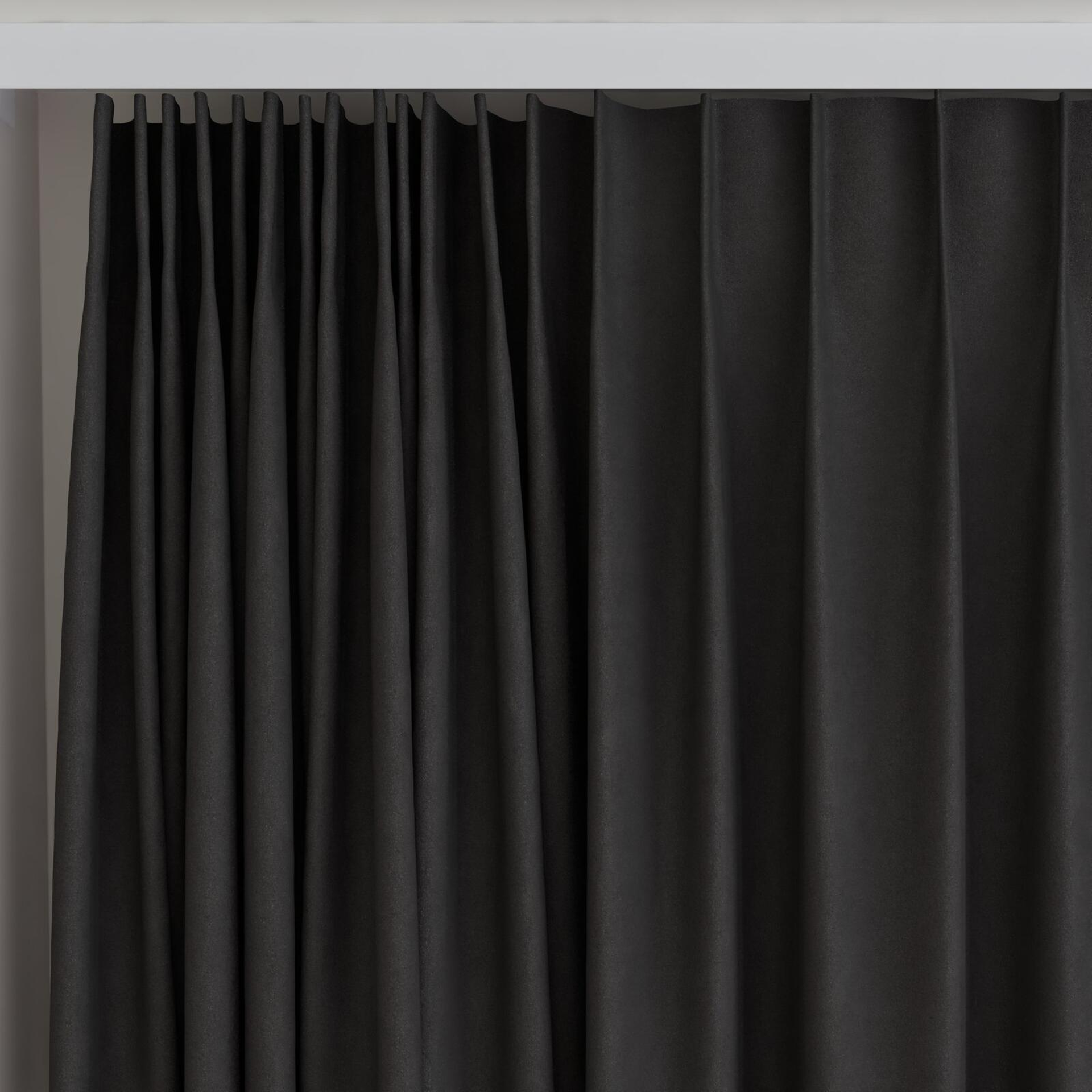 Top view of Peak Onyx, on curtain rail