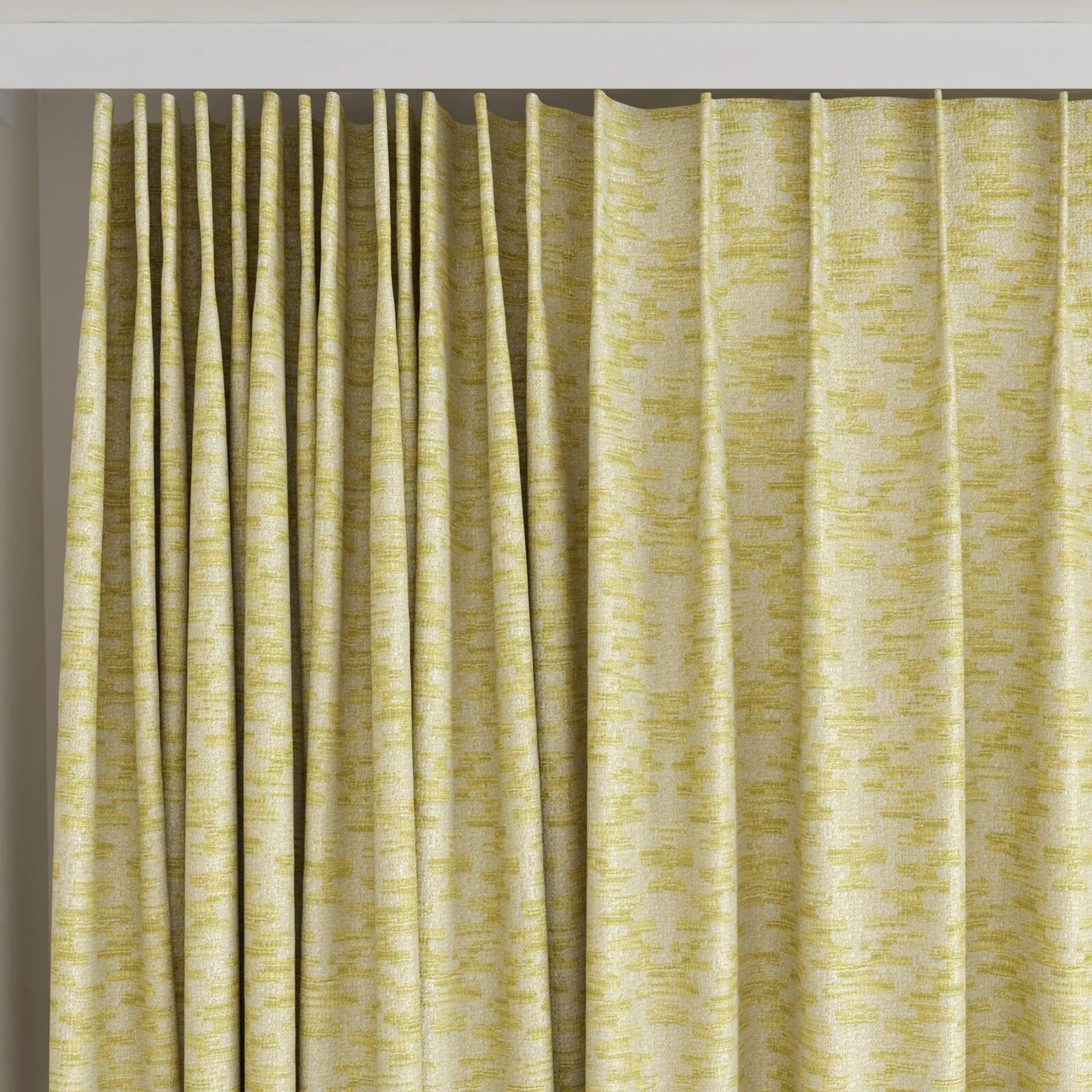 Top view of Kaoani Lemon, on curtain rail
