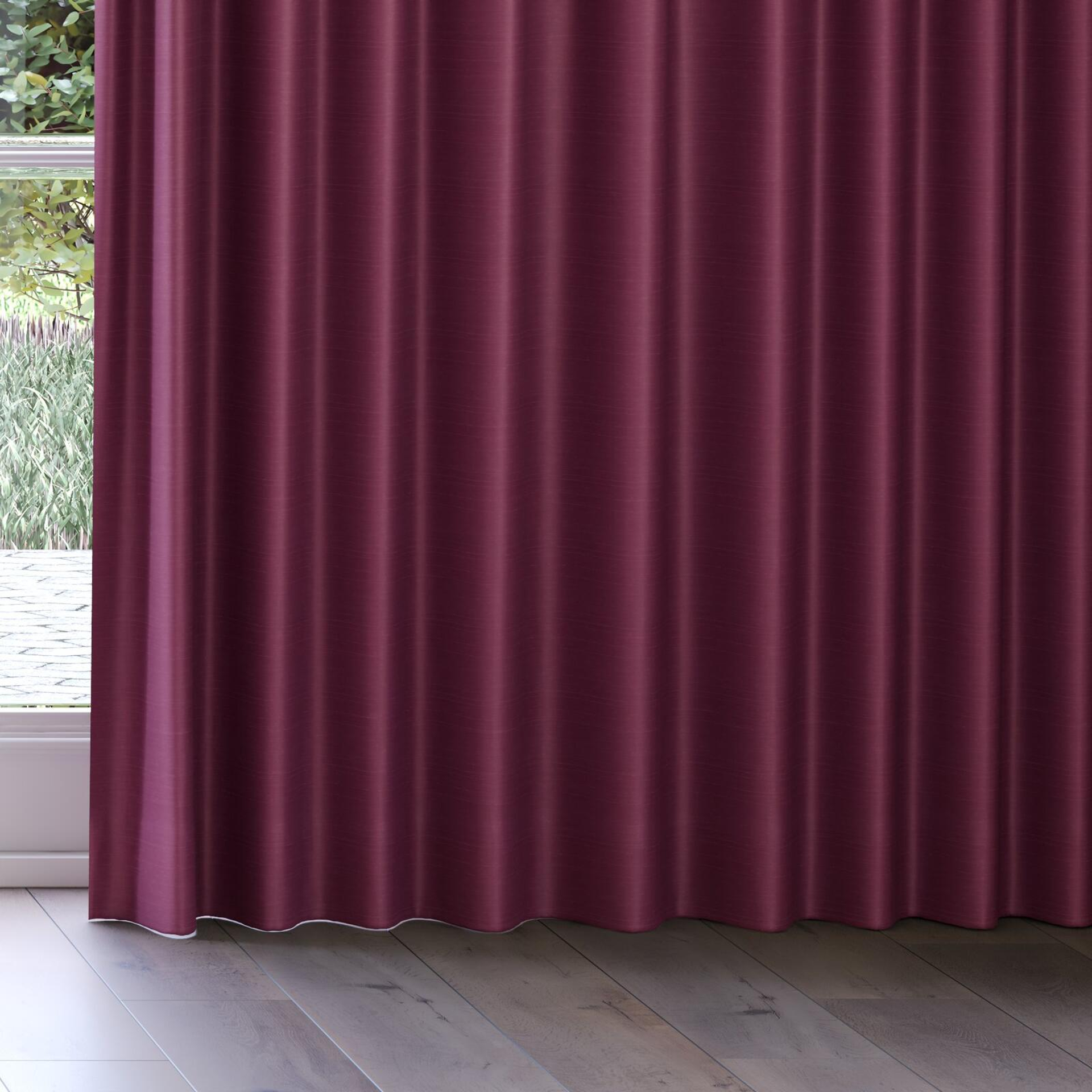 Bottom view of Silky Plum, on curtain rail