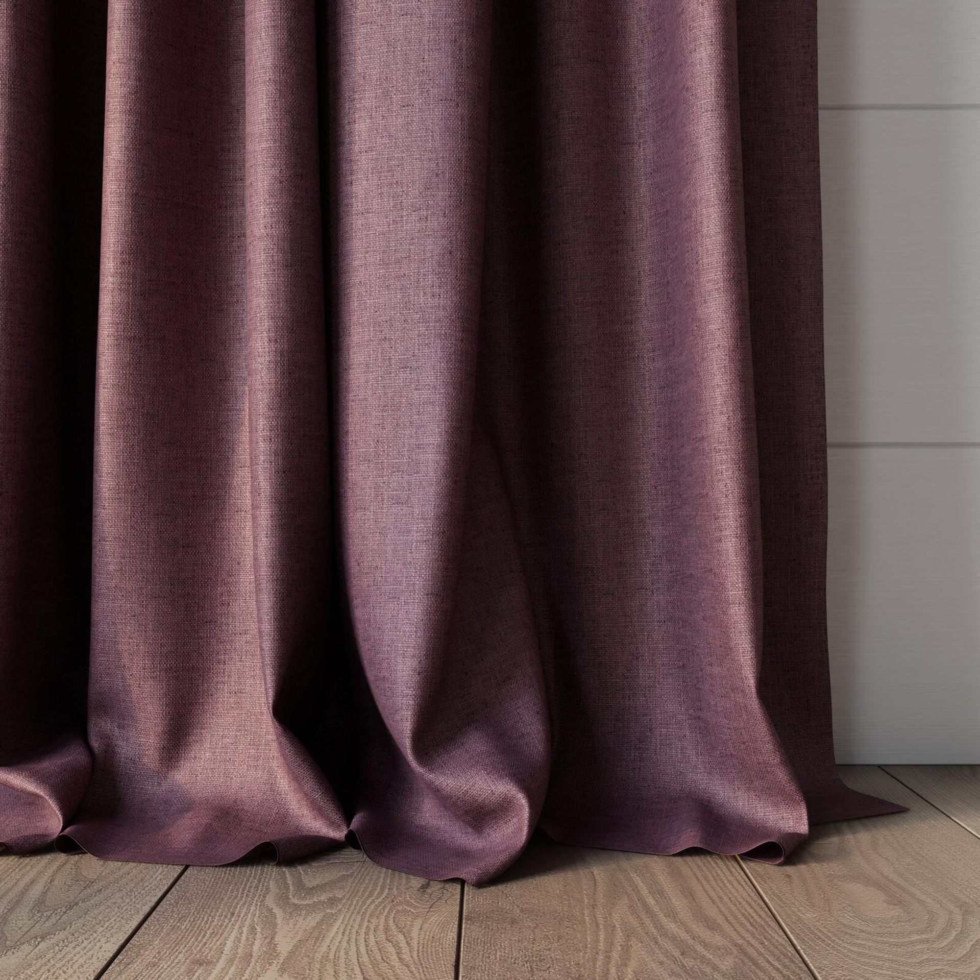 Bottom view of Frisco Boudoir, puddled, on curtain rod