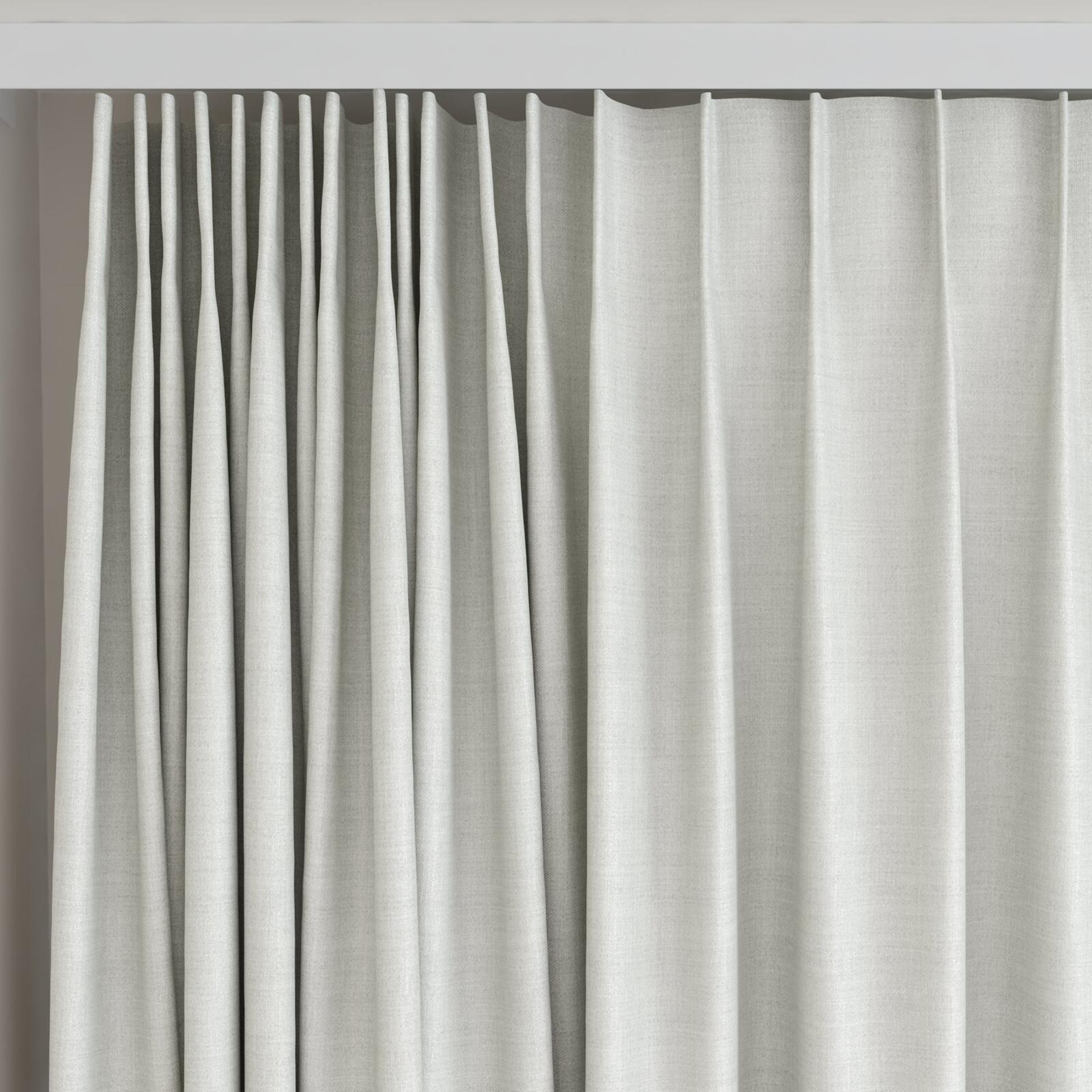 Top view of Keystone Mist, on curtain rail