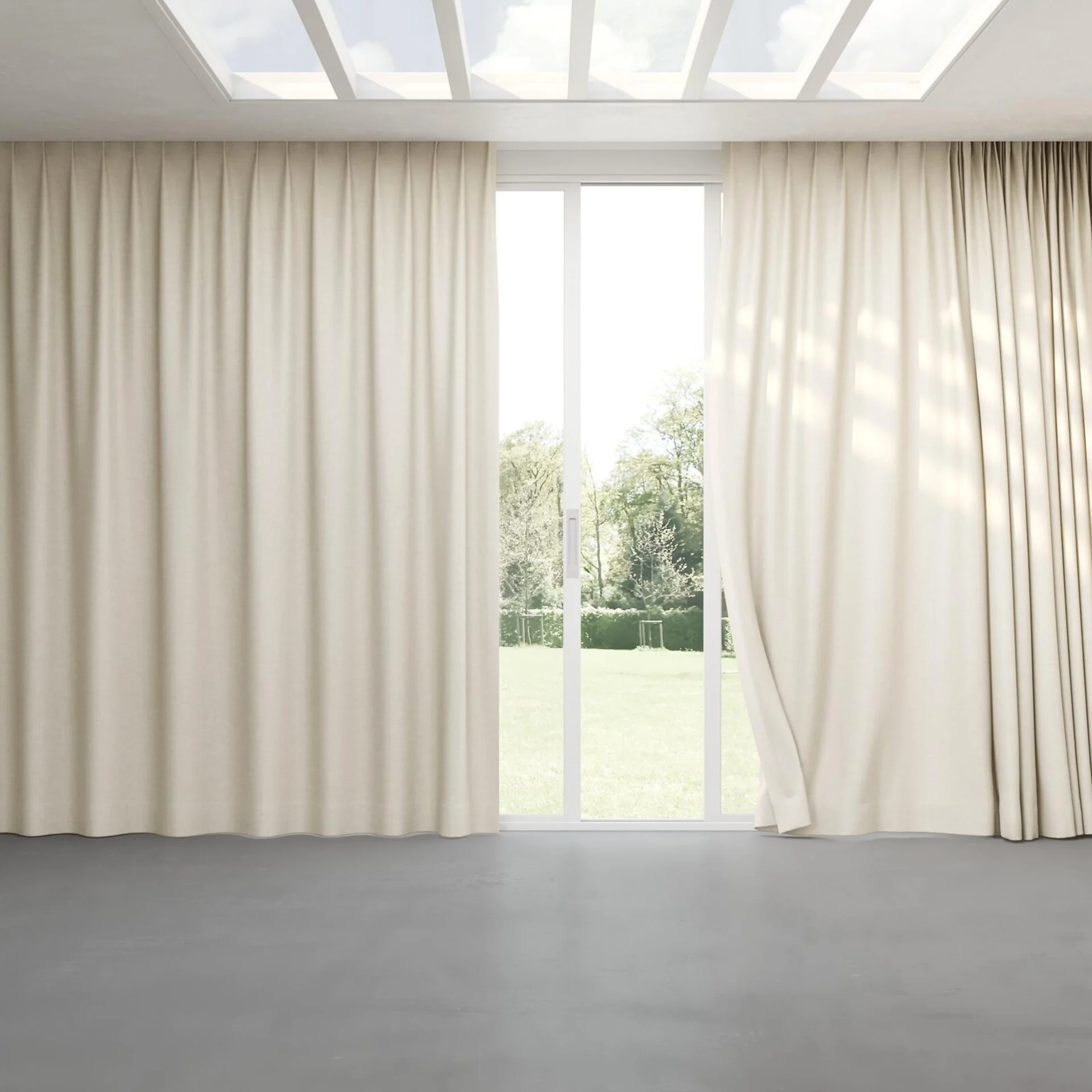 Full view of Tonto Wool, pinch pleat