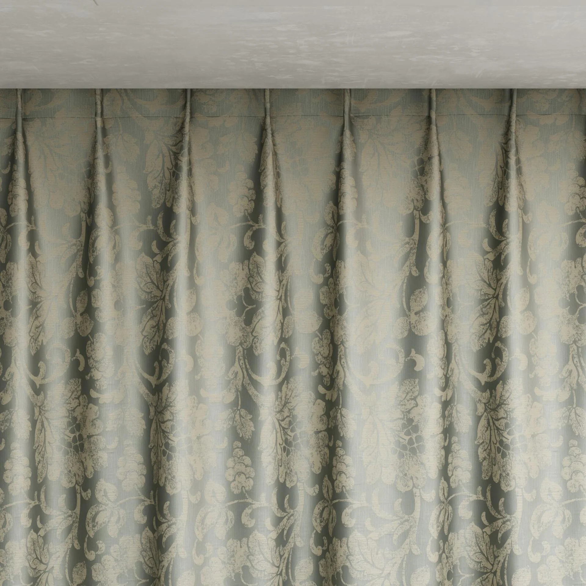 Top view of Florentine Mineral, pinch pleat