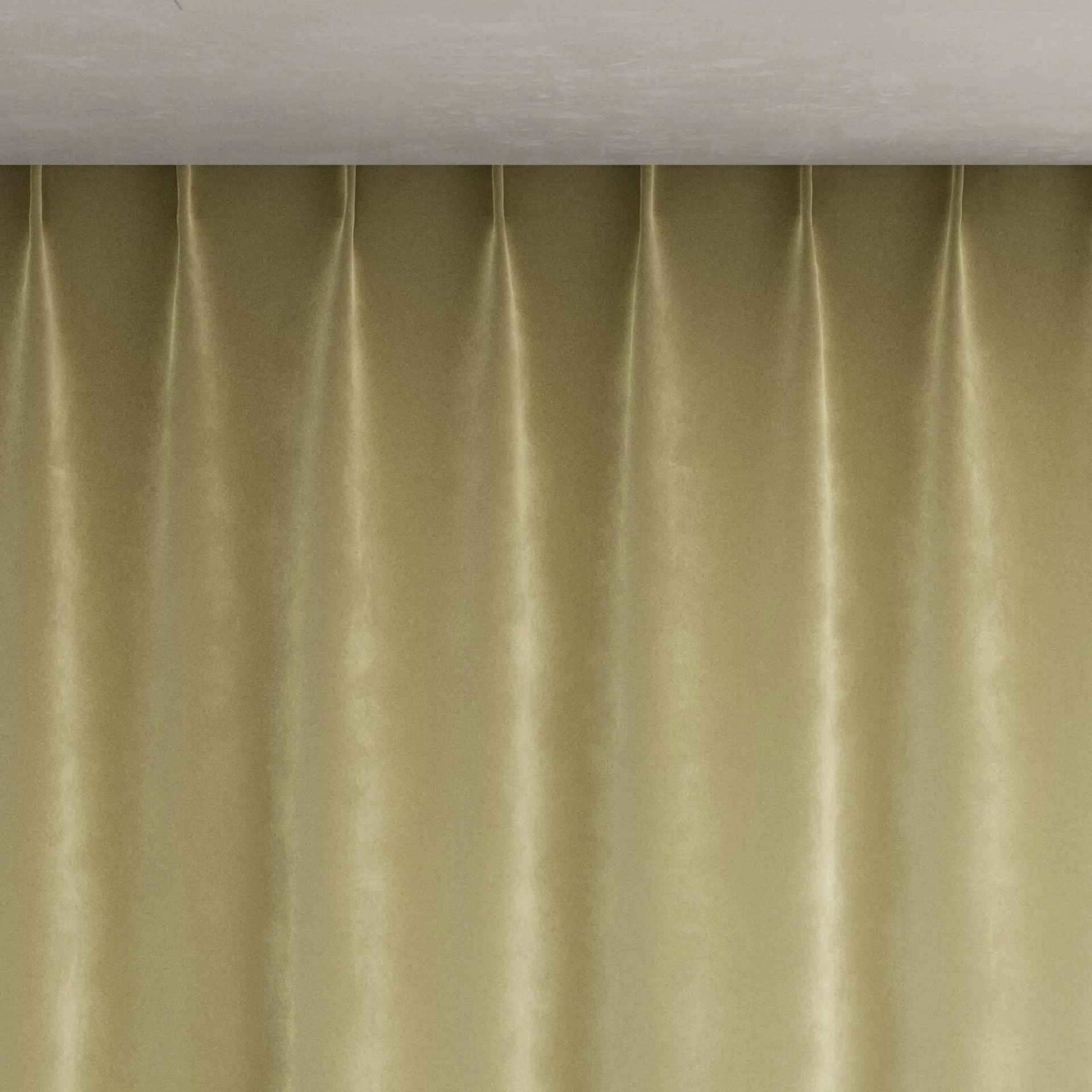 Top view of Lux Velvet Moss 8408, pinch pleat