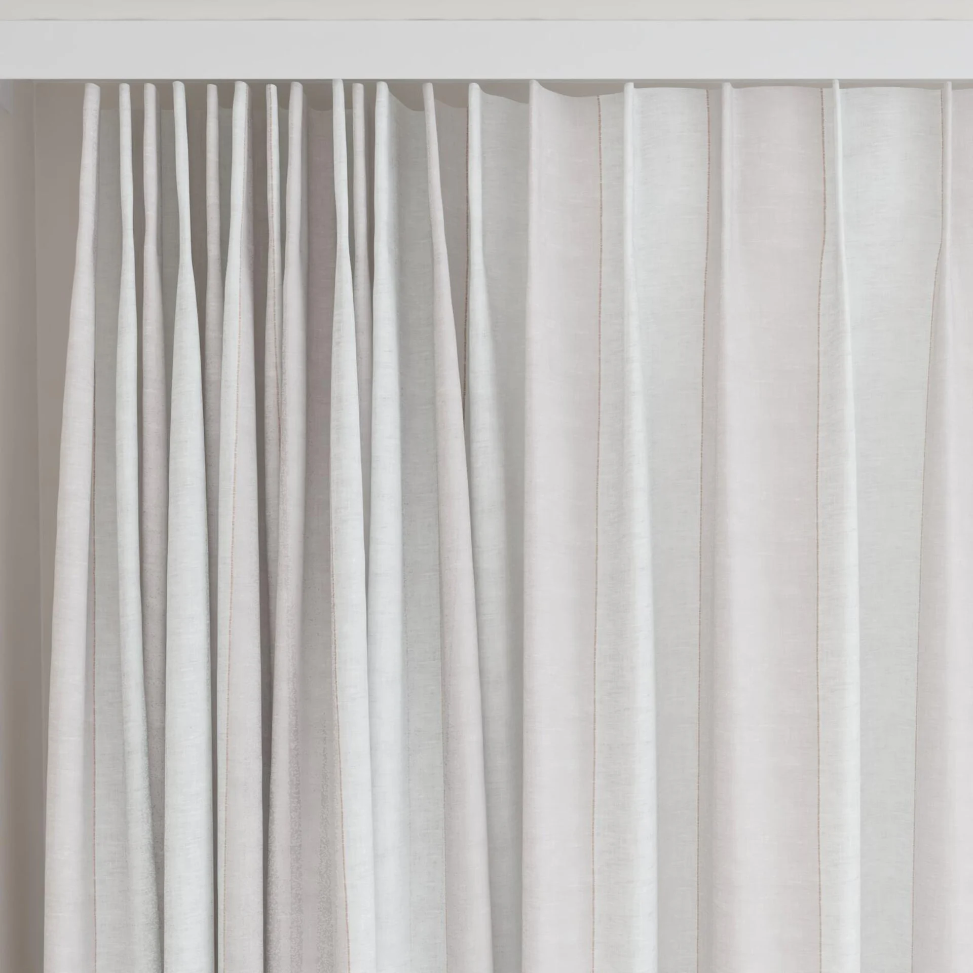 Top view of Kyoto Stripe Powder, on curtain rail